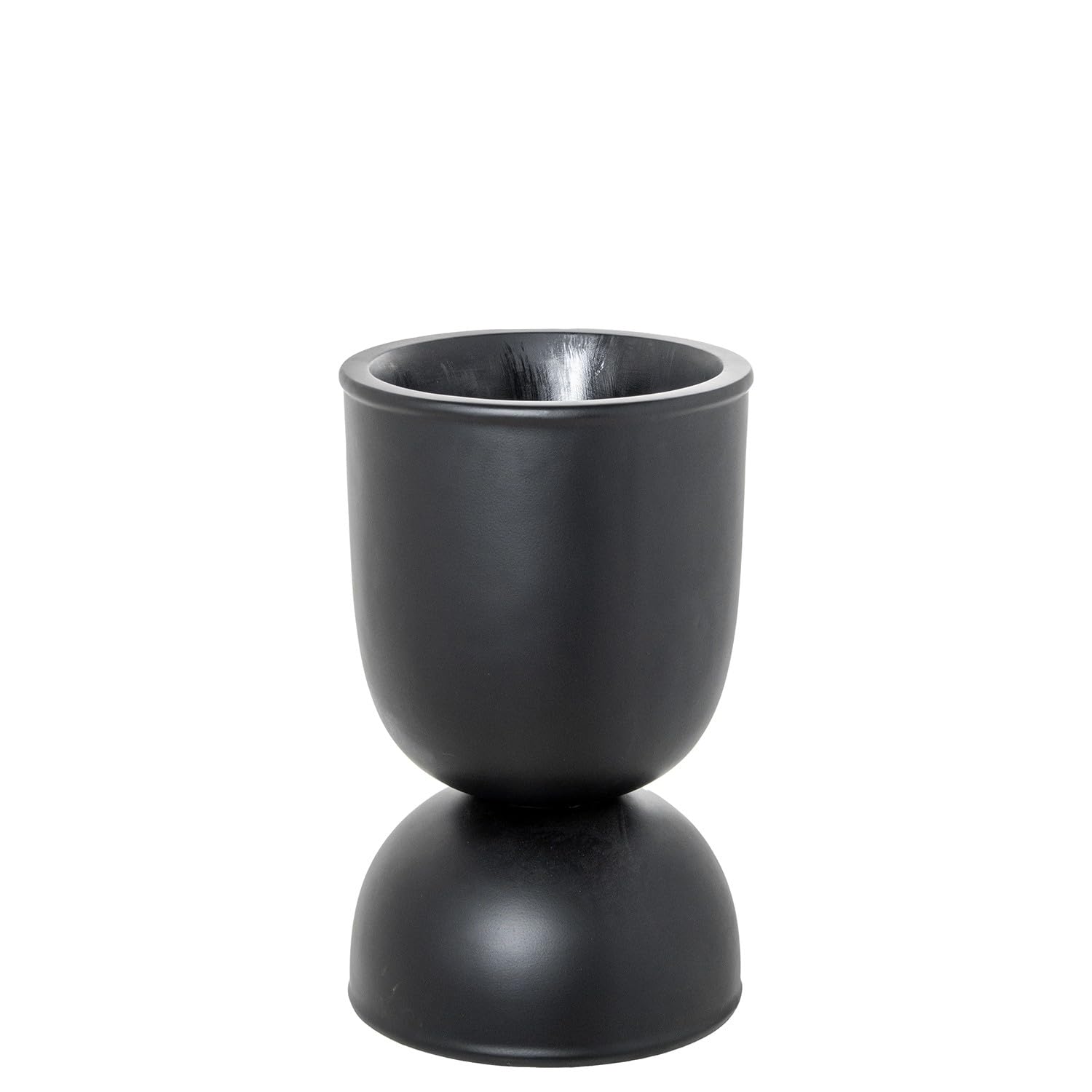 DRW Vaso con piede in resina nera 37 x 37 x 59 cm