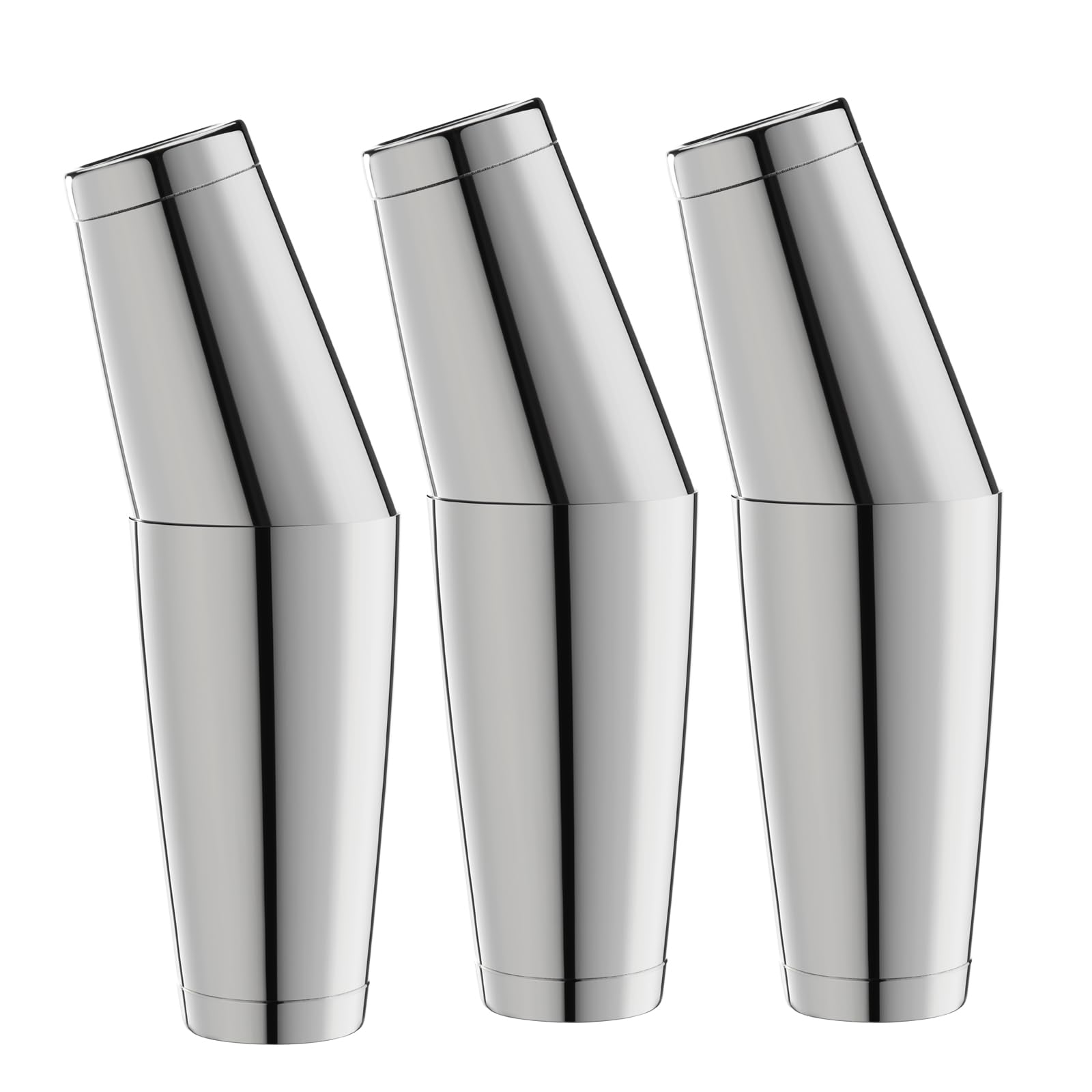 Wotor Boston Set 3 Shaker Cocktail Acciaio Inox, Argento