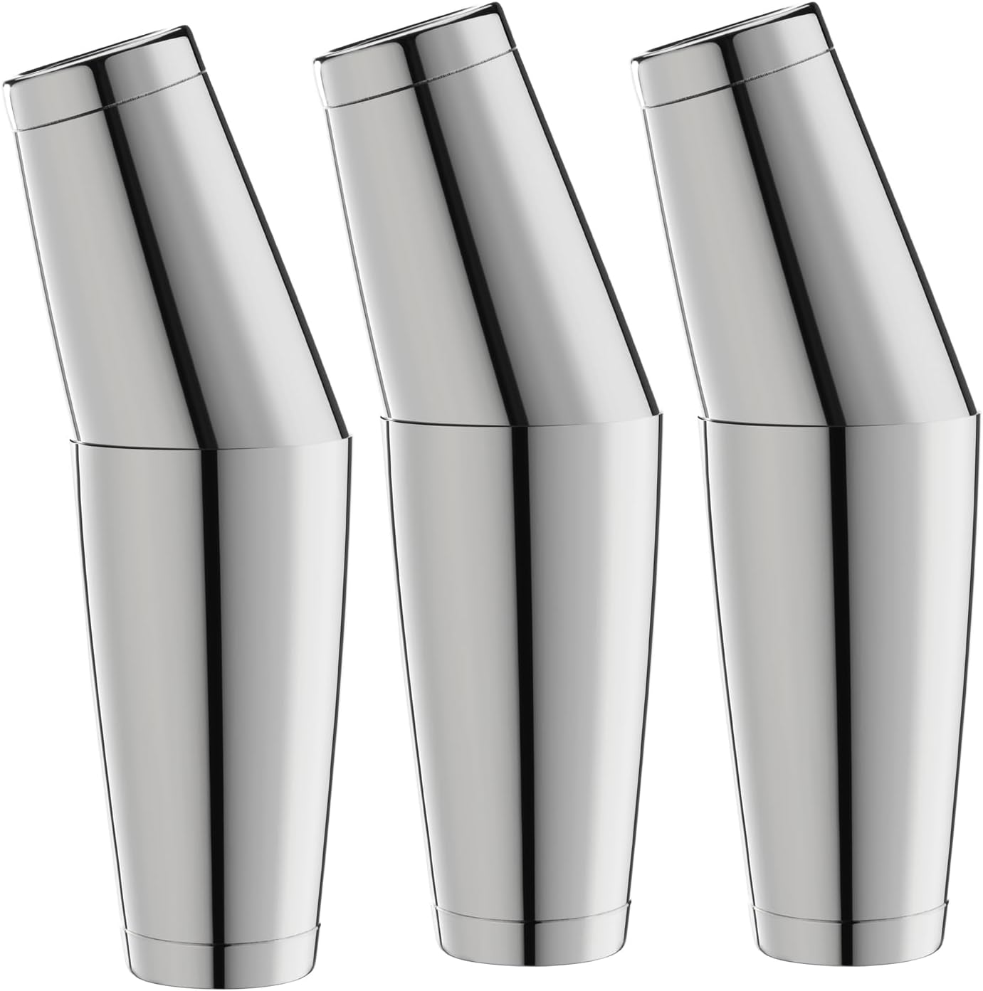 Wotor Boston Set 3 Shaker Cocktail Acciaio Inox, Argento - immagine 1