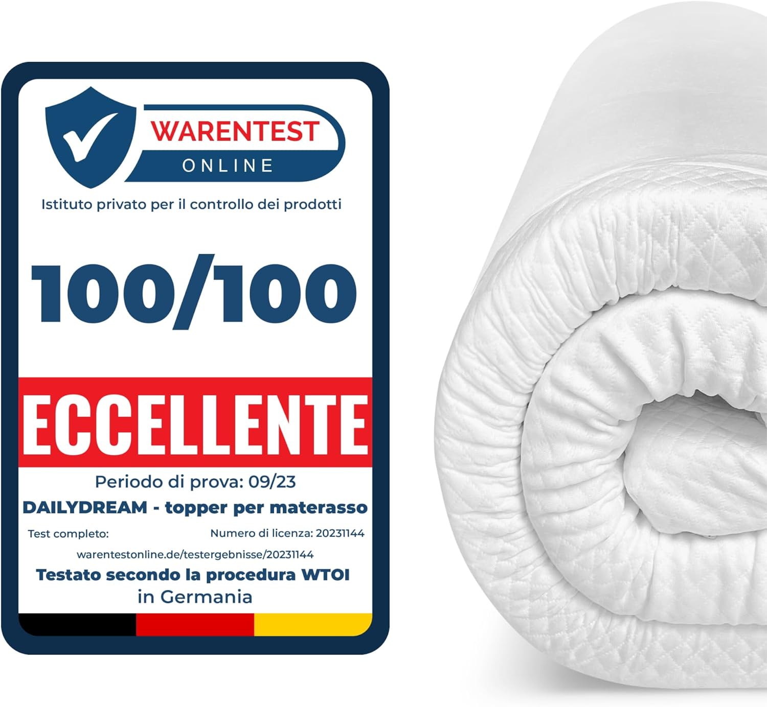 Dailydream Coprimaterasso Viscoelastico 140x200x5cm