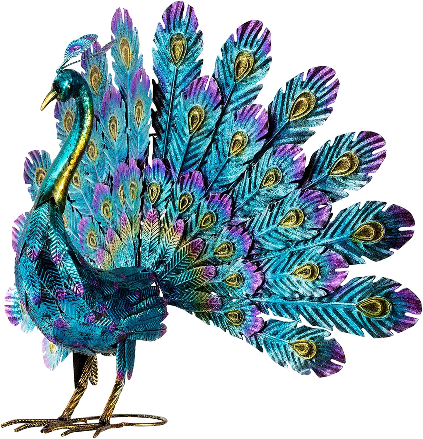 Alpine Corporation 23" Peacock Tail Spread Yard Statue