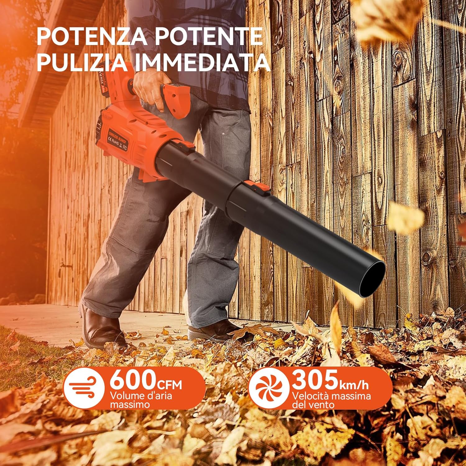 Bravolu Soffiatore a Batteria 21V 10400 mAh - immagine 2