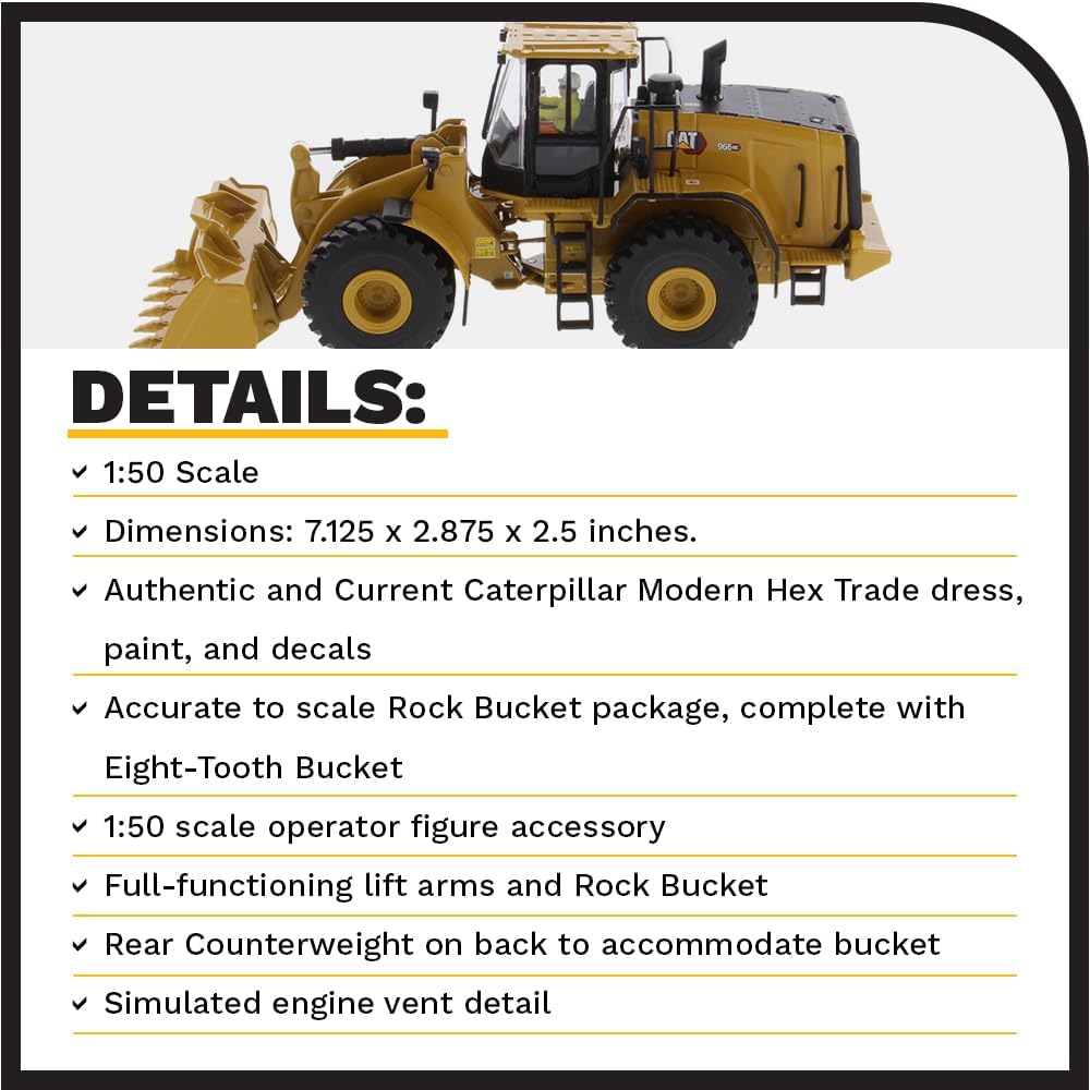 DM Diecast Masters Pala Gommata Caterpillar Next Gen Cat 966GC - immagine 4