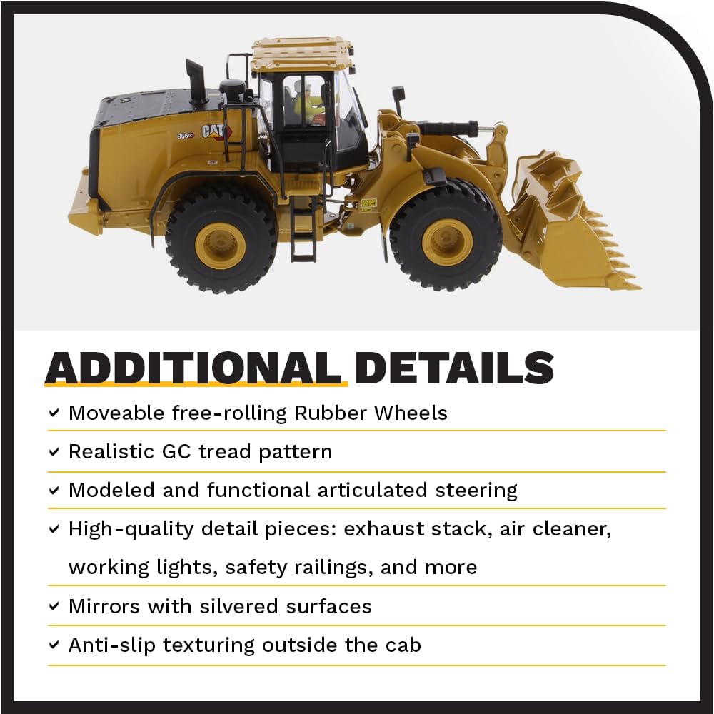 DM Diecast Masters Pala Gommata Caterpillar Next Gen Cat 966GC - immagine 5