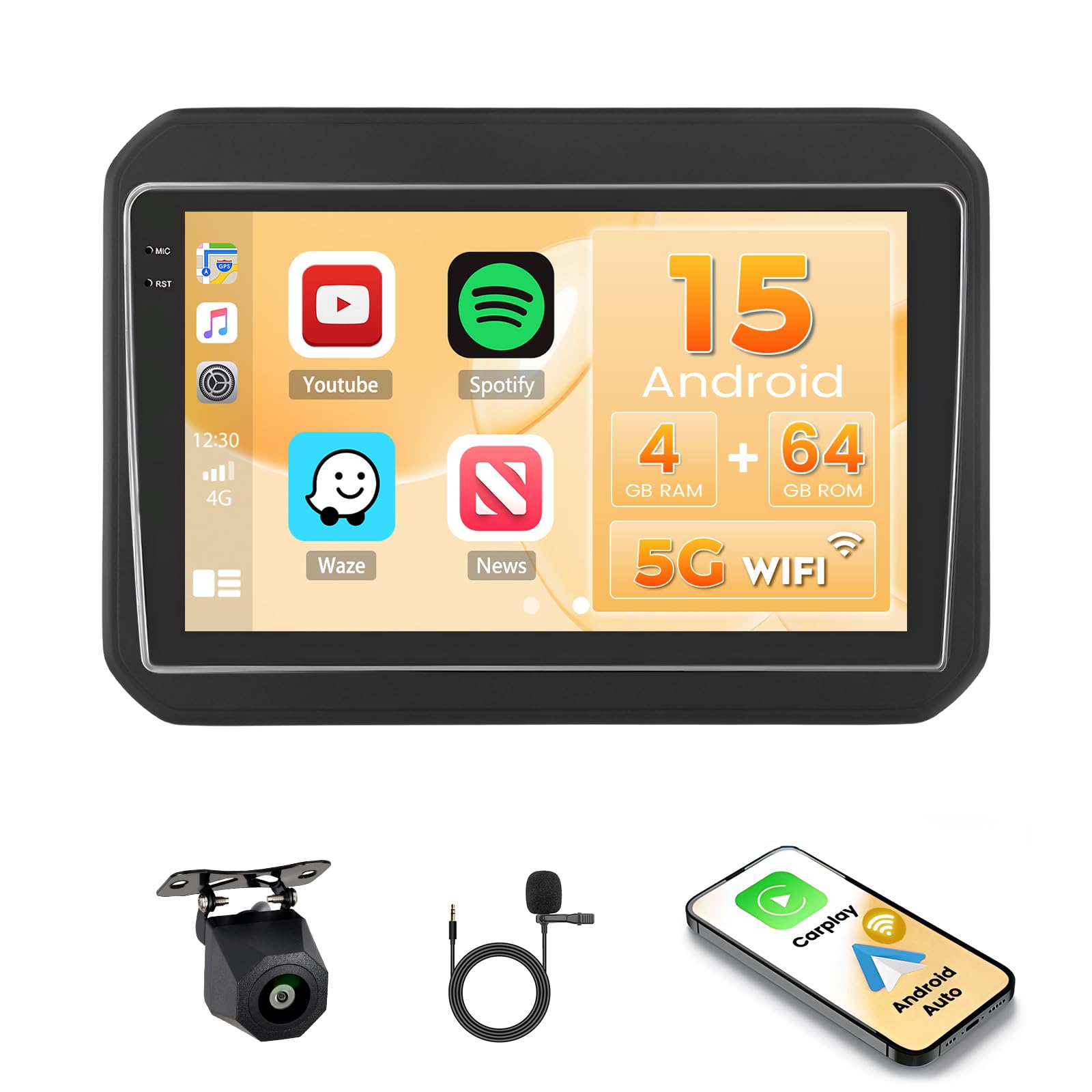 Hikity Android 15 Autoradio 9" per Suzuki Ignis 2016-2020