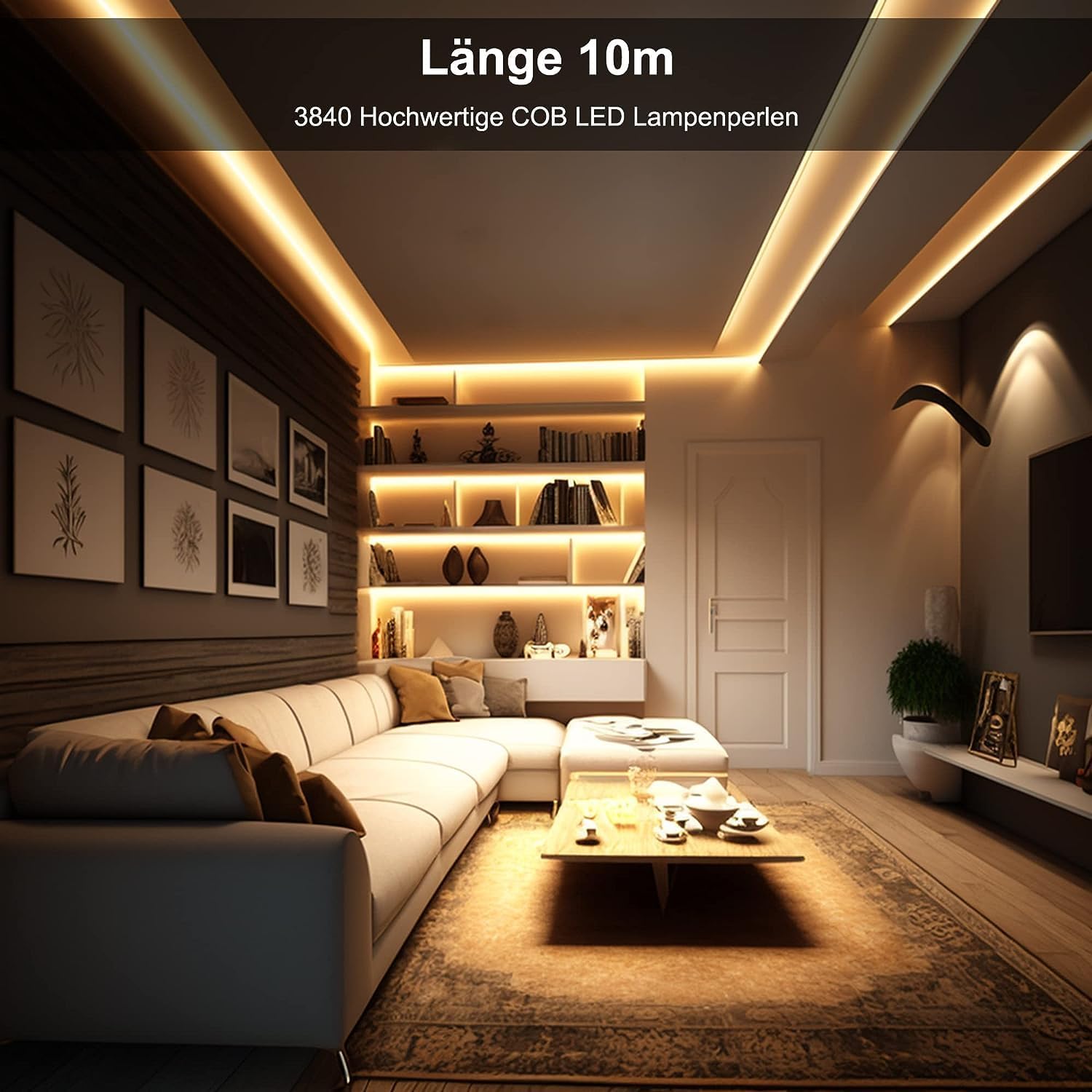 Berixdeep Striscia LED COB 10 Metri Bianco Caldo - immagine 3