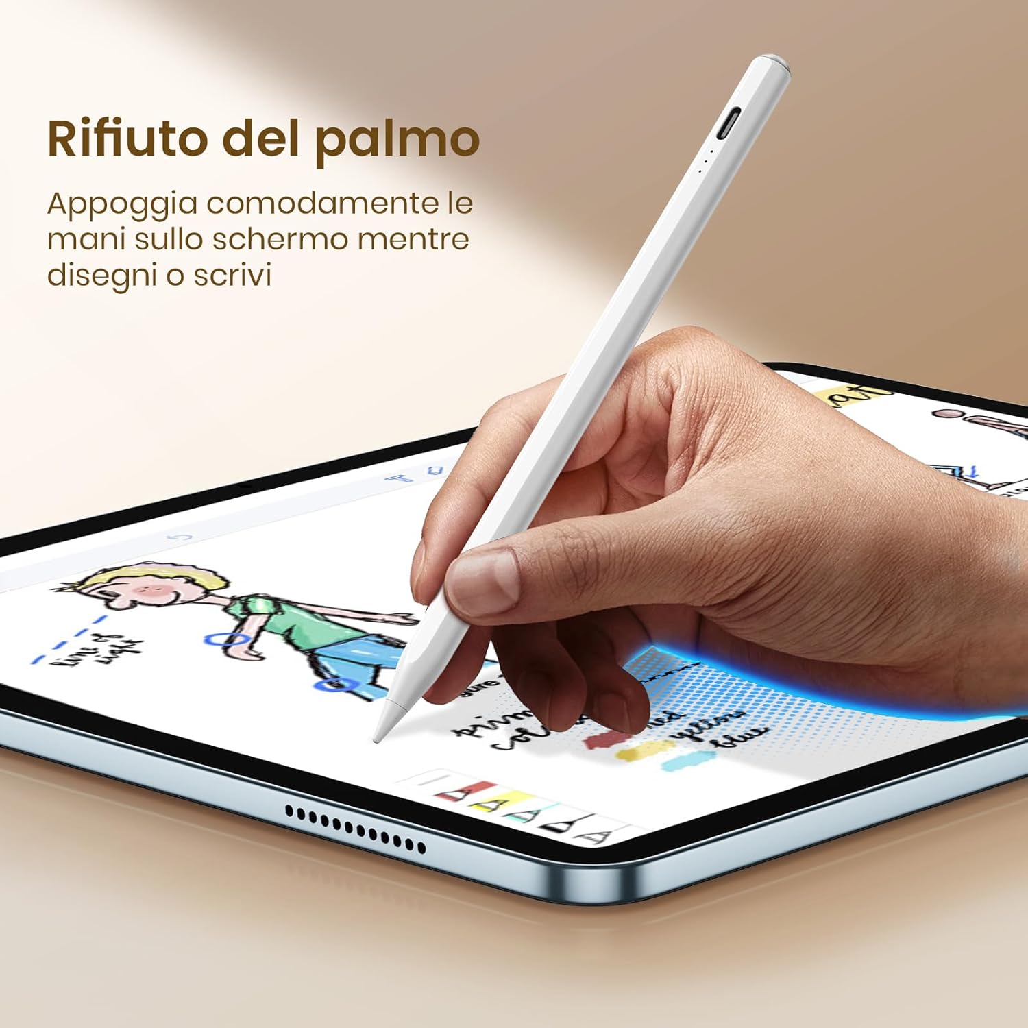 Hastraith Penna per Apple iPad 2018-2025, Bianco - immagine 6