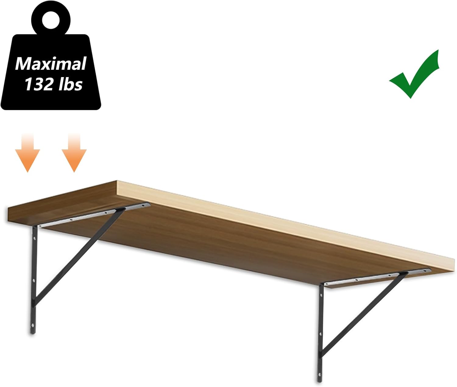 12 Supporti per Scaffali 400x250 mm, Nero - immagine 2