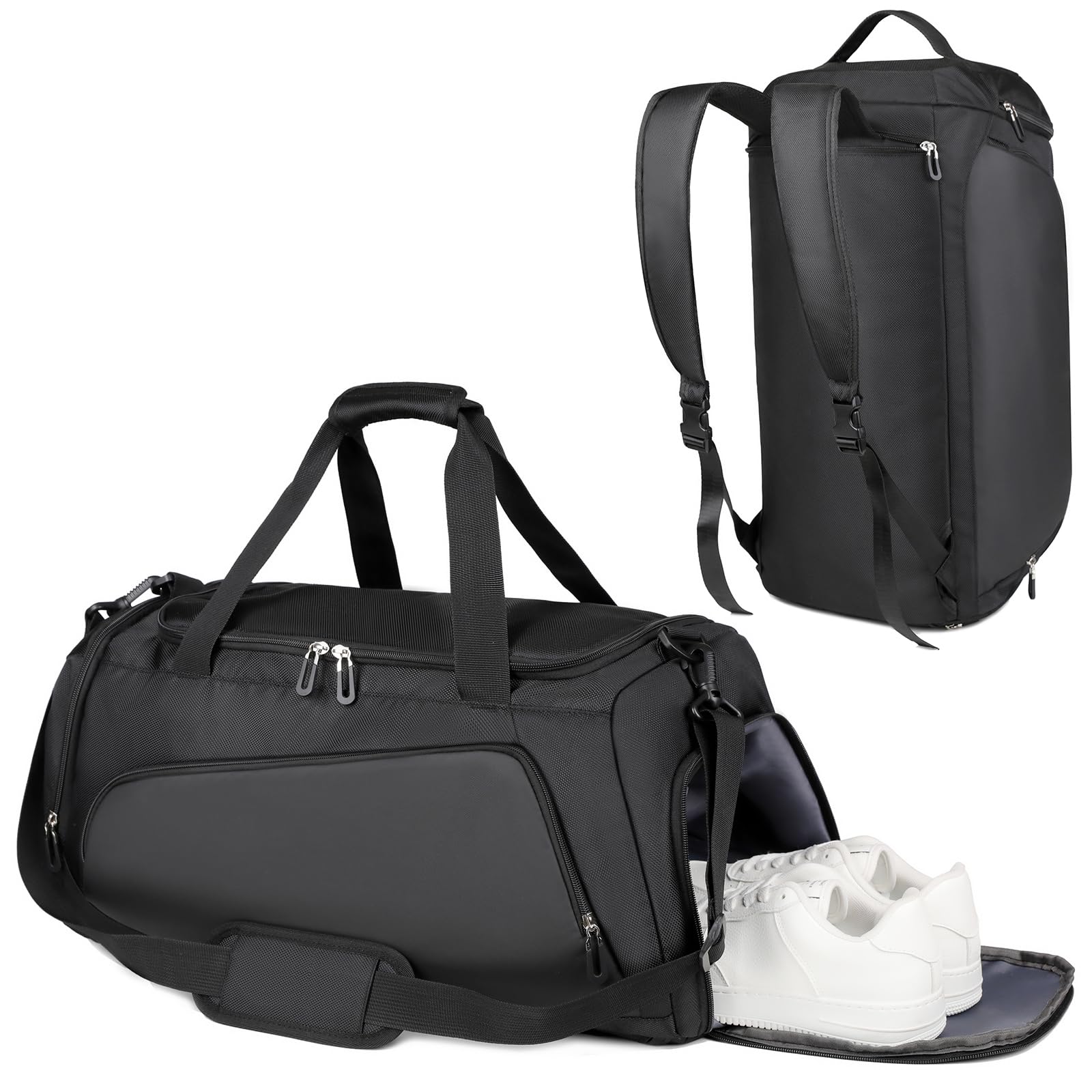 Cozary Borsone Palestra Uomo/Donna 54x26x26cm con Scomparto Scarpe Aereato, Borsa Sportiva Multiuso Impermeabile, per Gym, Viaggi, Camping