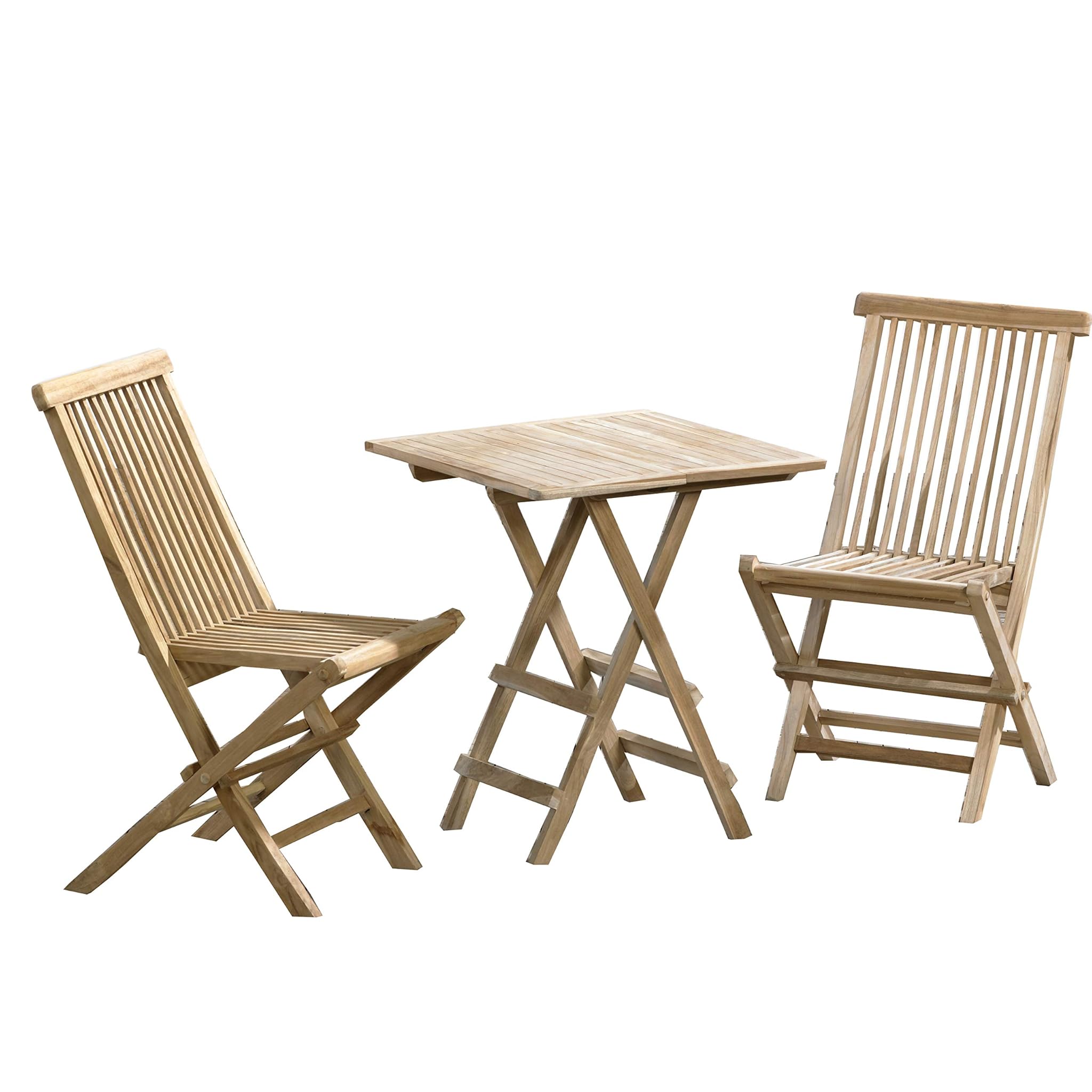 Ambientehome Set da Giardino in Legno di Teak, 3 Pezzi