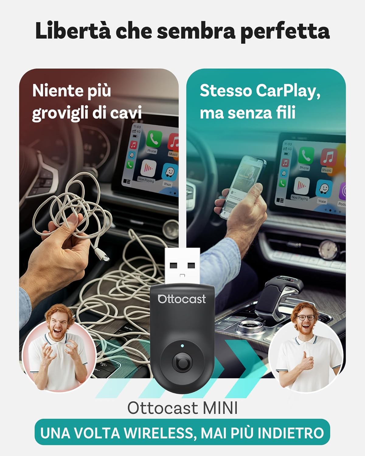 Ottocast Mini Flow - Adattatore CarPlay & Android Auto - immagine 5