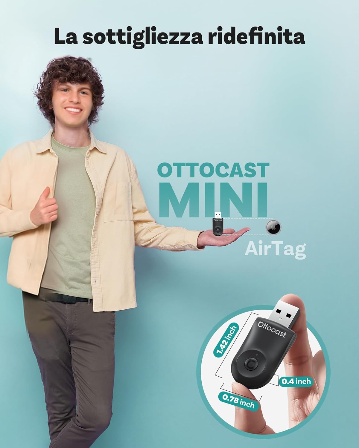 Ottocast Mini Flow - Adattatore CarPlay & Android Auto - immagine 8