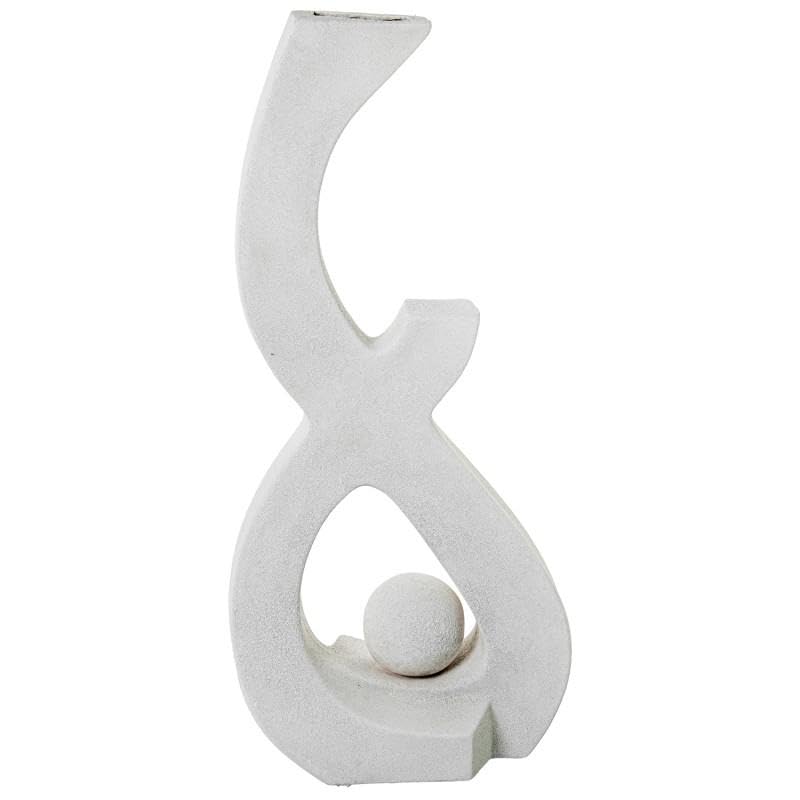 DRW Figura di terra astratta in ceramica in beige sabbia 76x35x20 cm