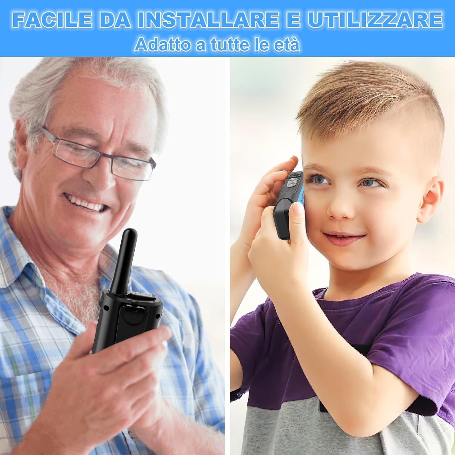 Nxgket Walkie Talkie Ricaricabile Lunga Portata (4 Pezzi) - immagine 6