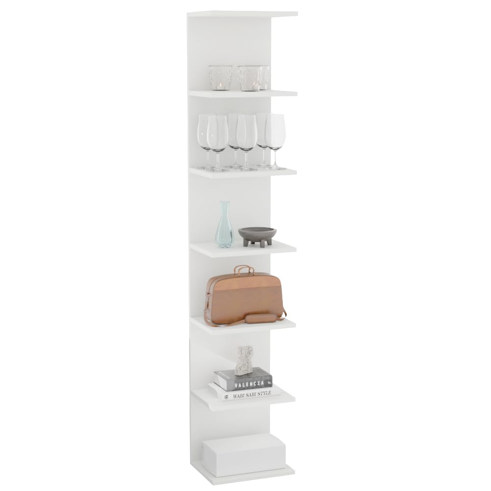 Comfortcove Libreria a Muro con 7 Ripiani, Bianco