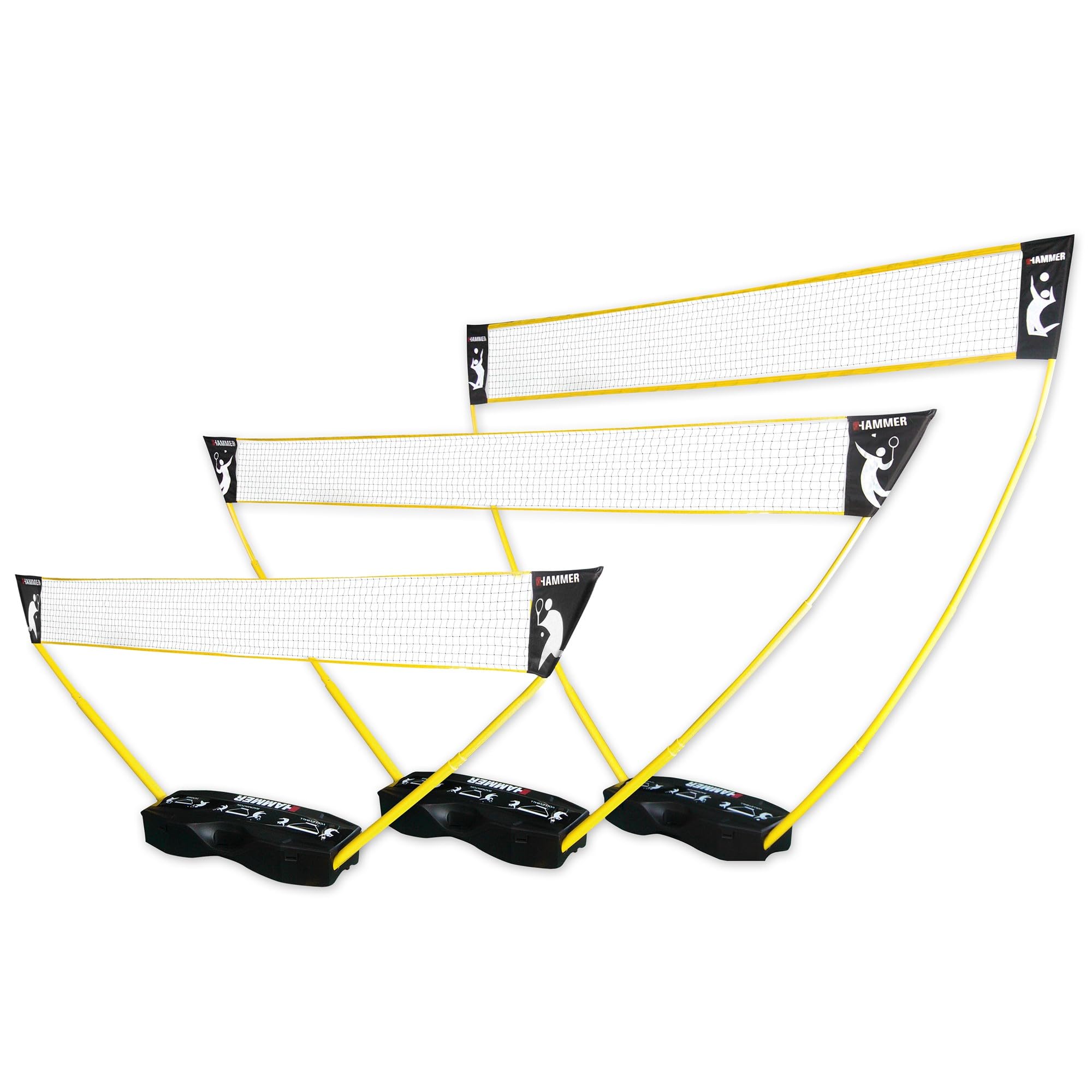 HAMMER Netze-Set 3 in 1, reti Unisex Adulto, Nero, XL