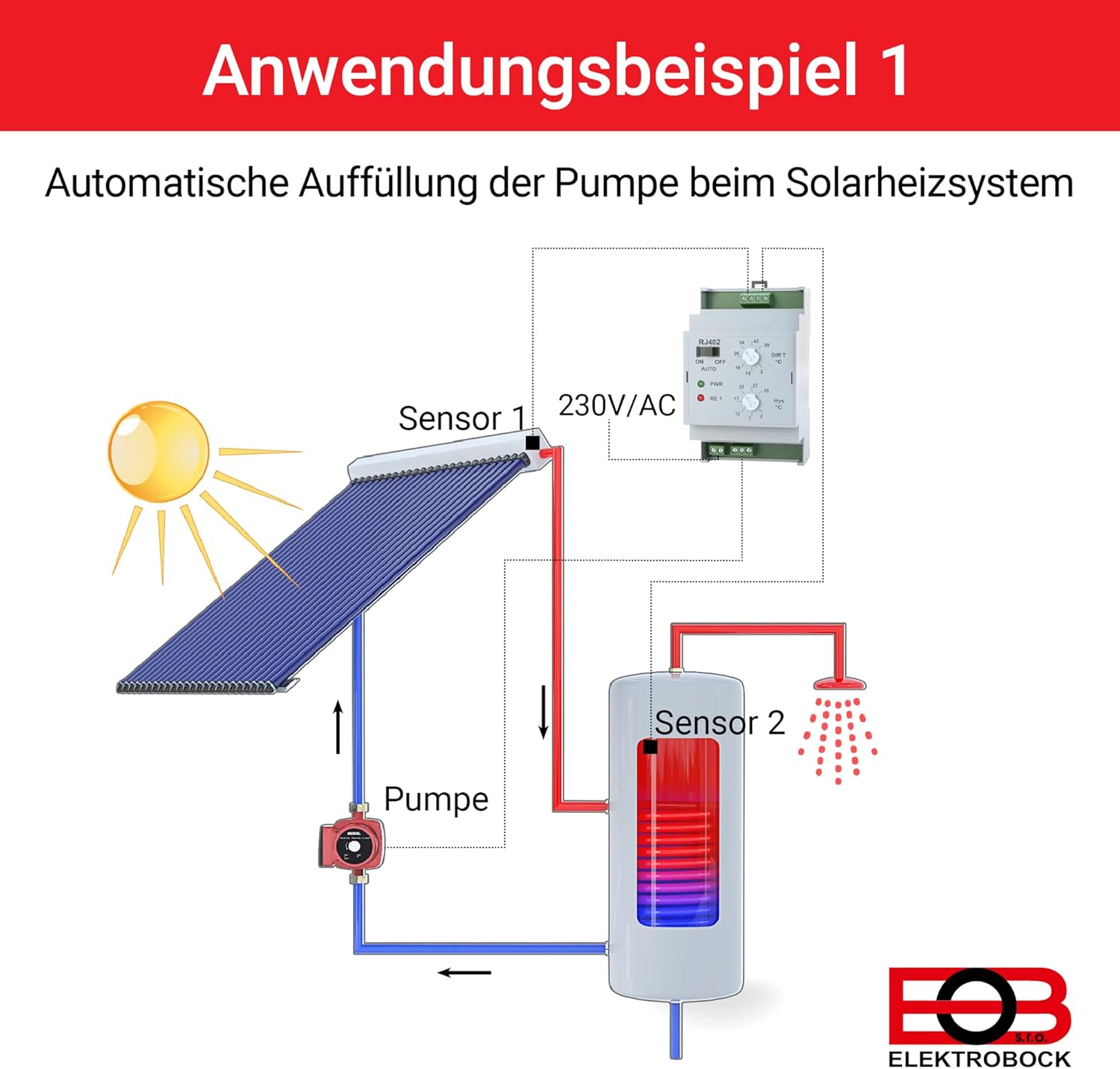 Elektrobock RJ402 Interruttore differenziale Temperatura, Grigio - immagine 3