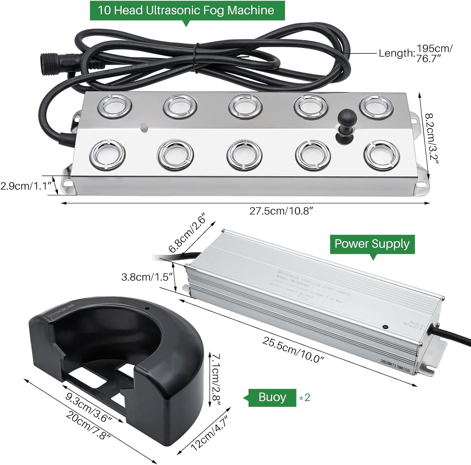 MOGOULUA Creatore di Nebbia 10 Teste Ultrasonico - immagine 3