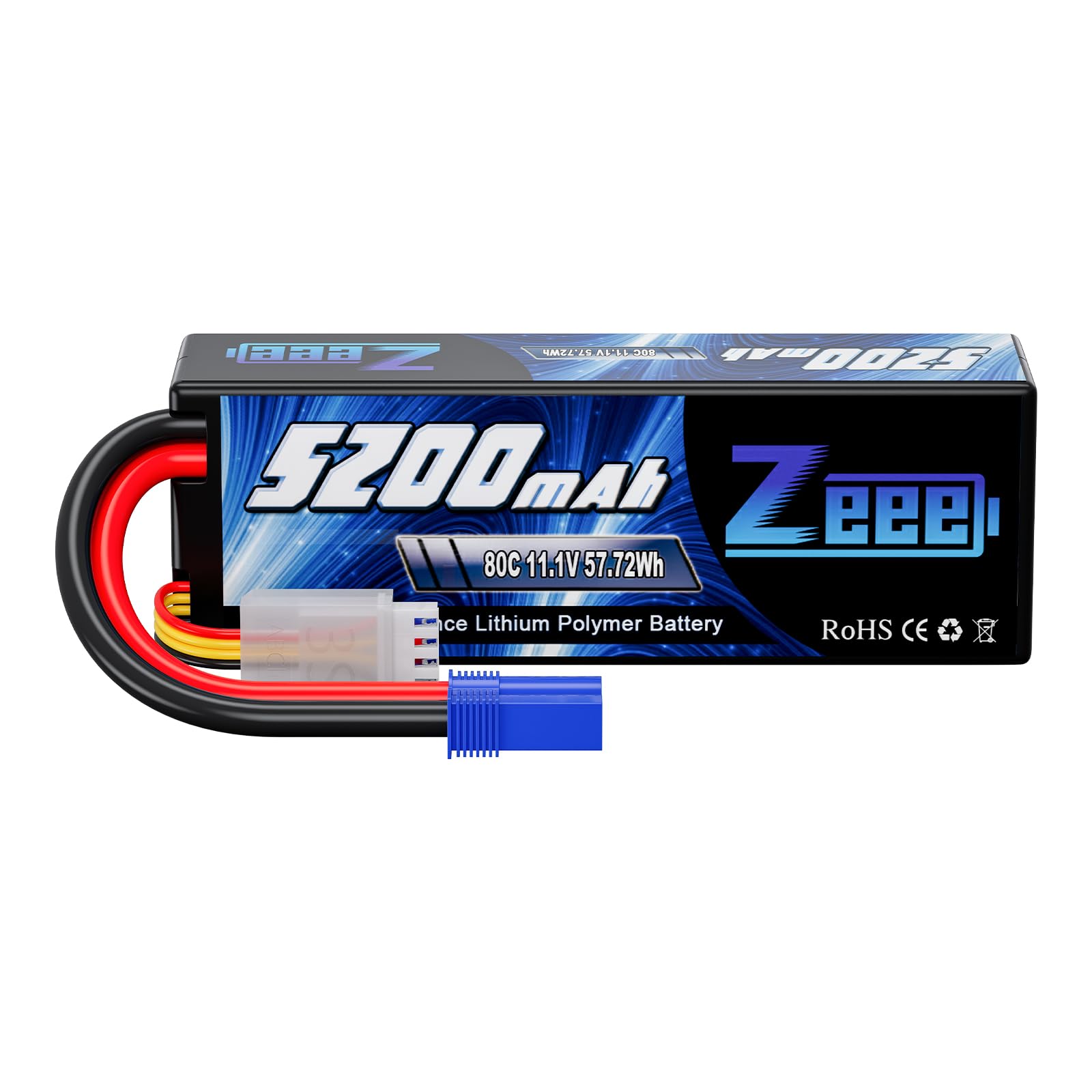Zeee 3S Lipo Batteria 11.1V 80C 5200mAh con EC5 Spina