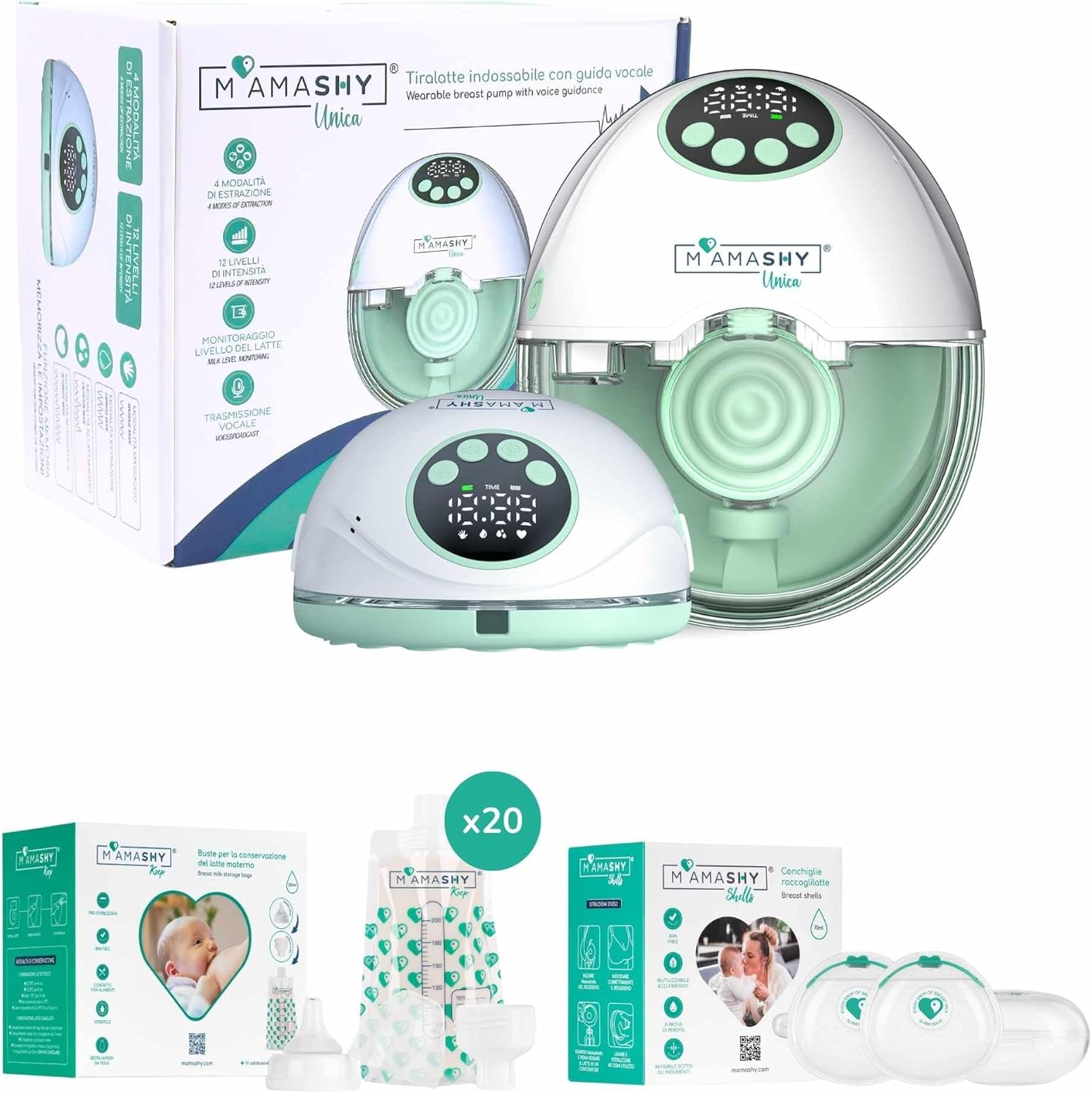 Mamashy Unica Box - Tiralatte Elettrico Portatile e Silenzioso - immagine 1