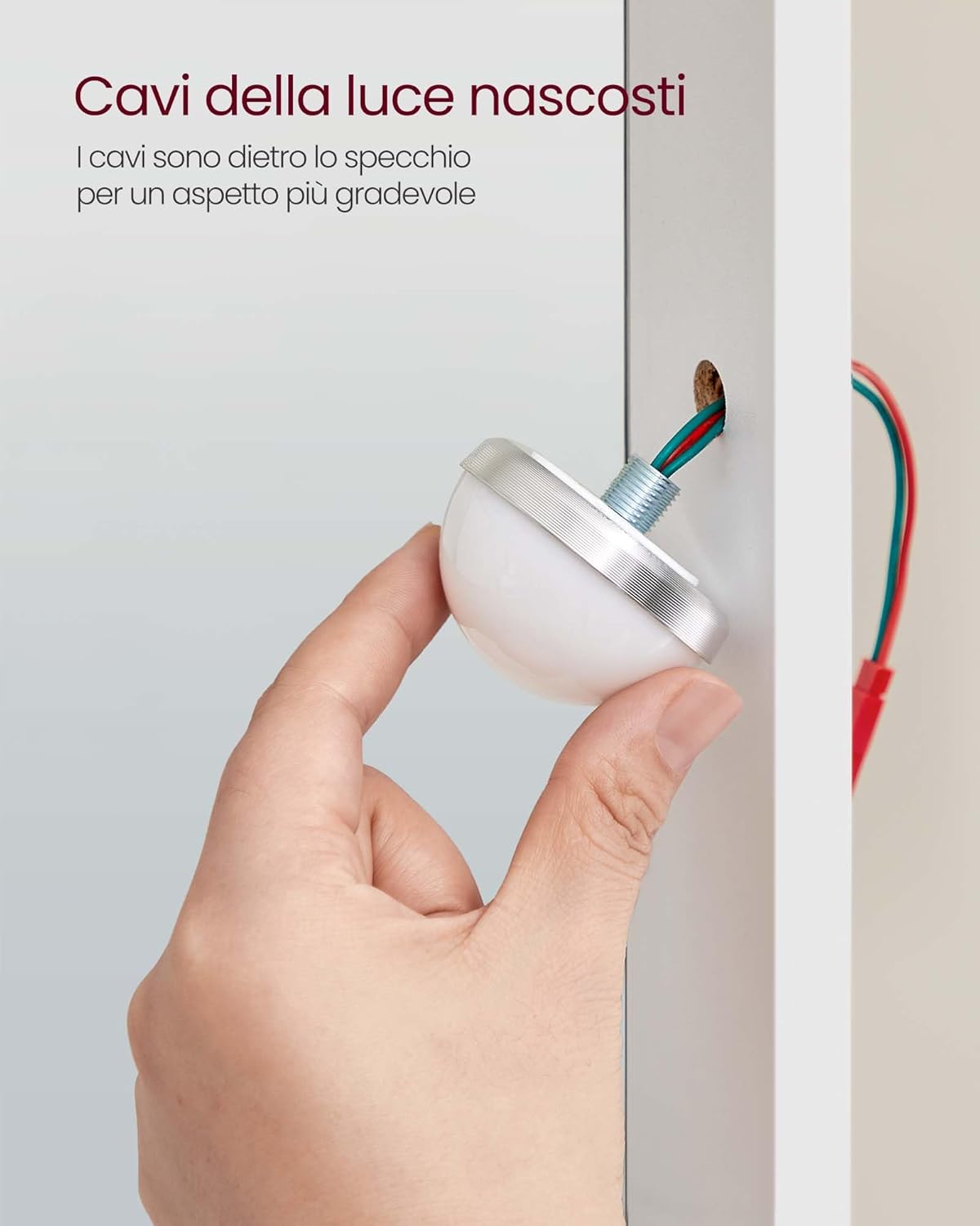 Vasagle Toeletta con Luce LED e Specchio, Bianco - immagine 5