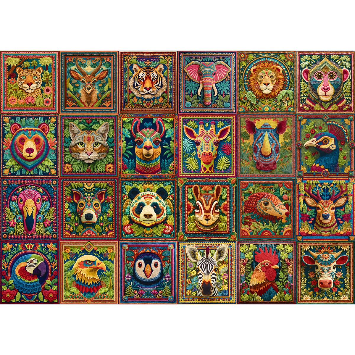 HUADADA Puzzle 1000 pezzi puzzle 1000 pezzi adulti maglia animali classici puzzle regalo