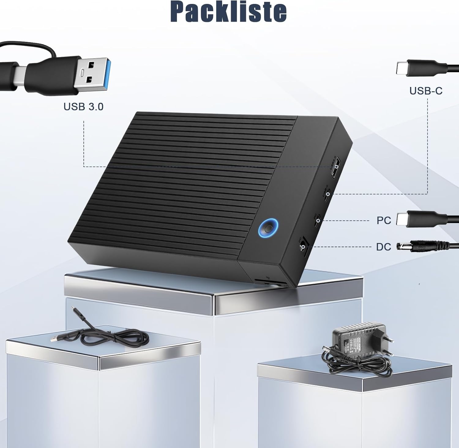 Docking Station USB 3.0 per SSD/HDD Esterno 2,5"/3,5" - immagine 7