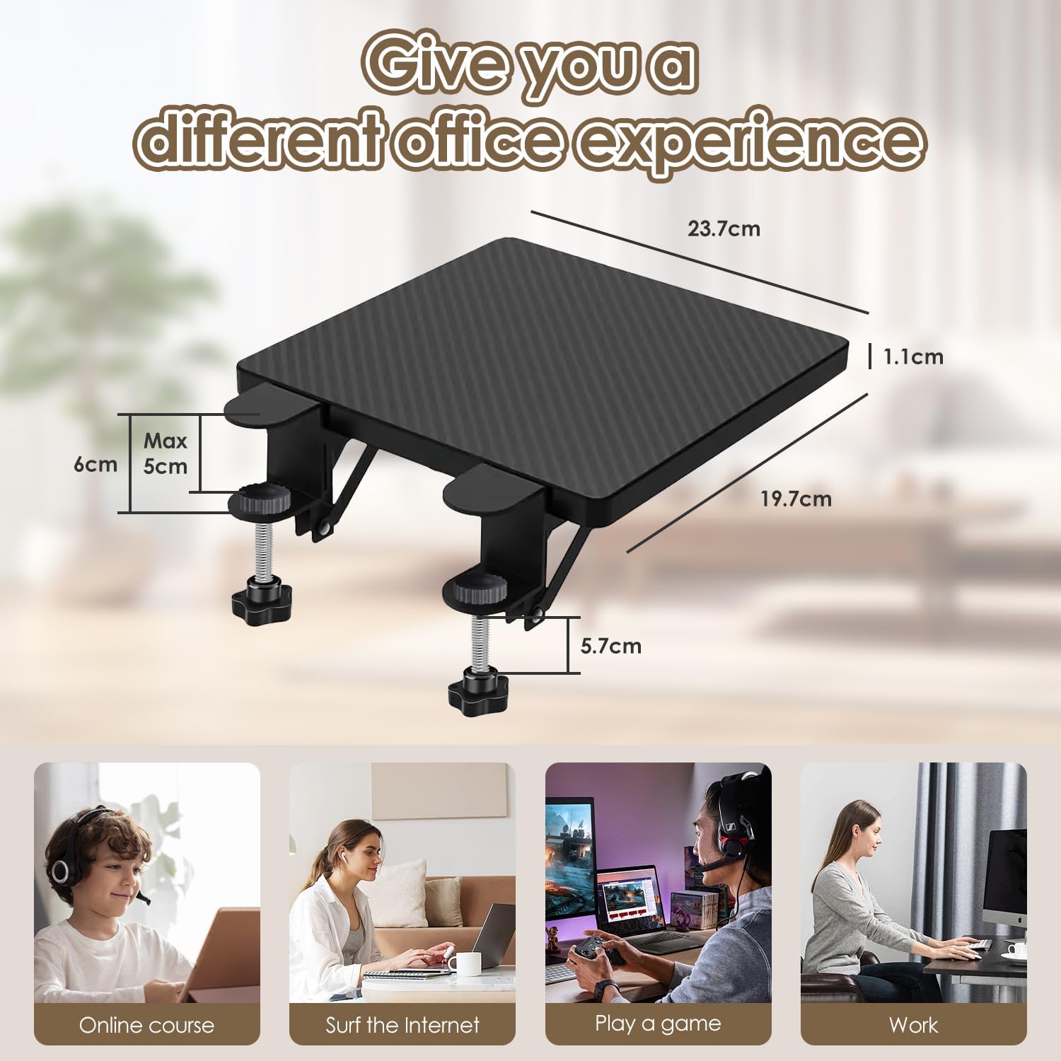 Bracciolo per Scrivania Computer Rotante 90° - immagine 2