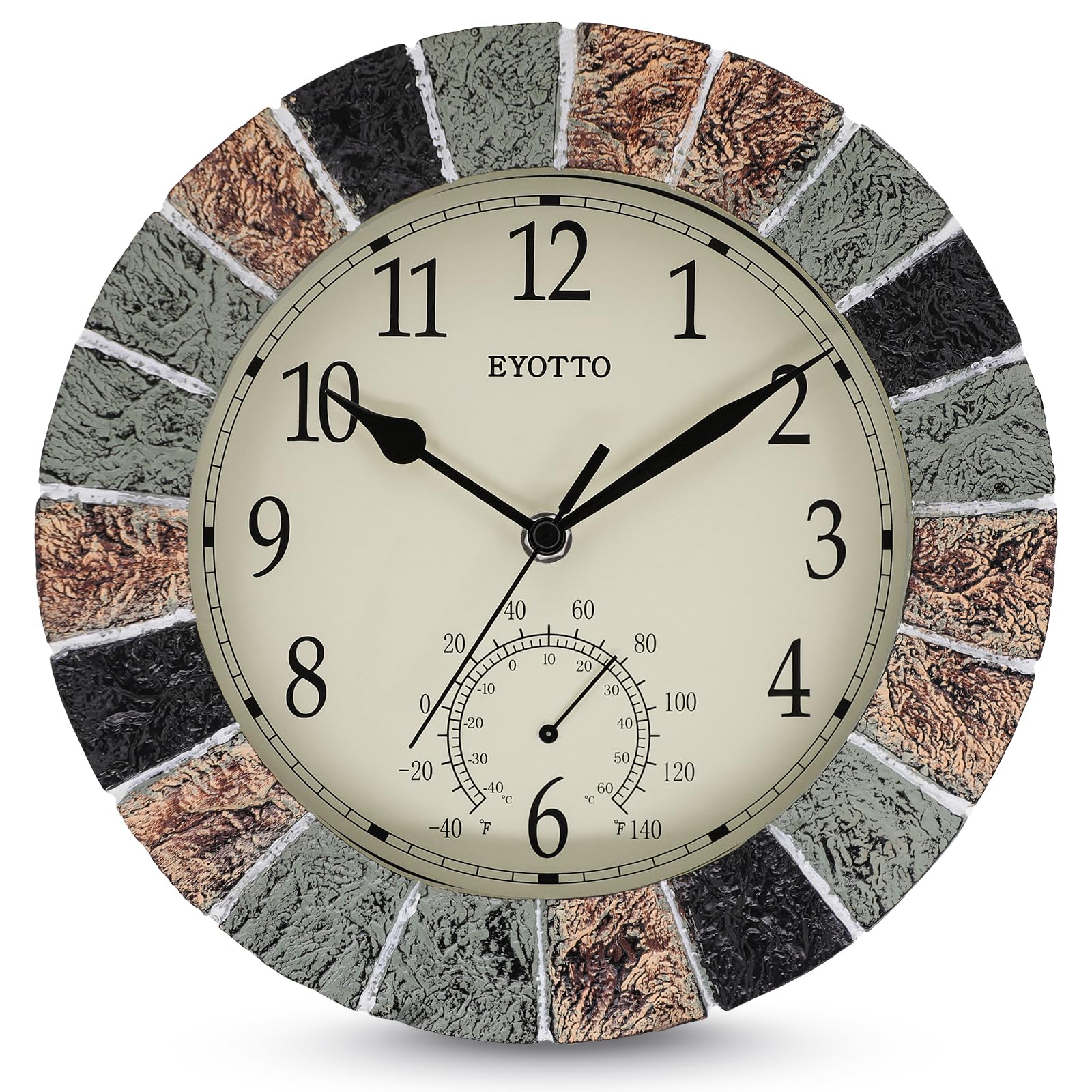 Eyotto Orologio da Parete 10 Pollici con Termometro