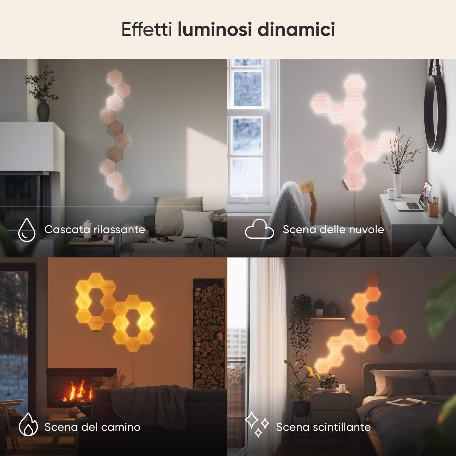 Nanoleaf Elements Starter Kit 7 Esagoni Luminosi LED Smart - immagine 4