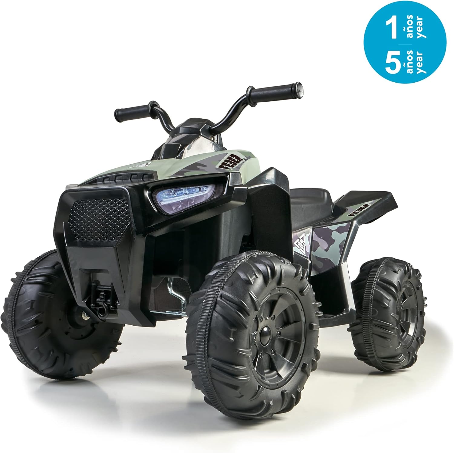 FEBER - Quad Boxer 12V, un posto, elettrico, con ruote larghe per maggiore stabilità e velocità massima 5 km/h, per bambine/i dai 3 anni, Famosa (FEN03000) - immagine 2