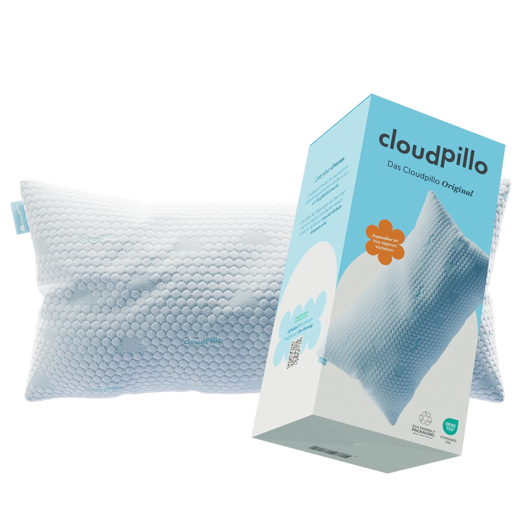 Cloudpillo Cuscino Memory Foam 40x80cm Ergonomico