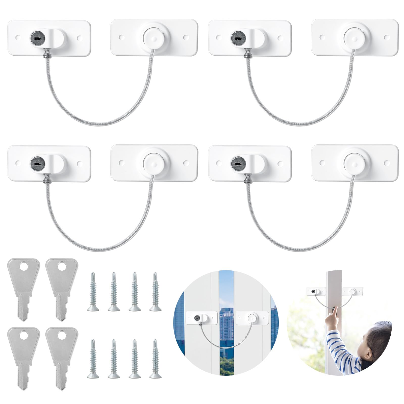 AiQInu 4 Pezzi Lucchetto per Frigorifero con Chiavi