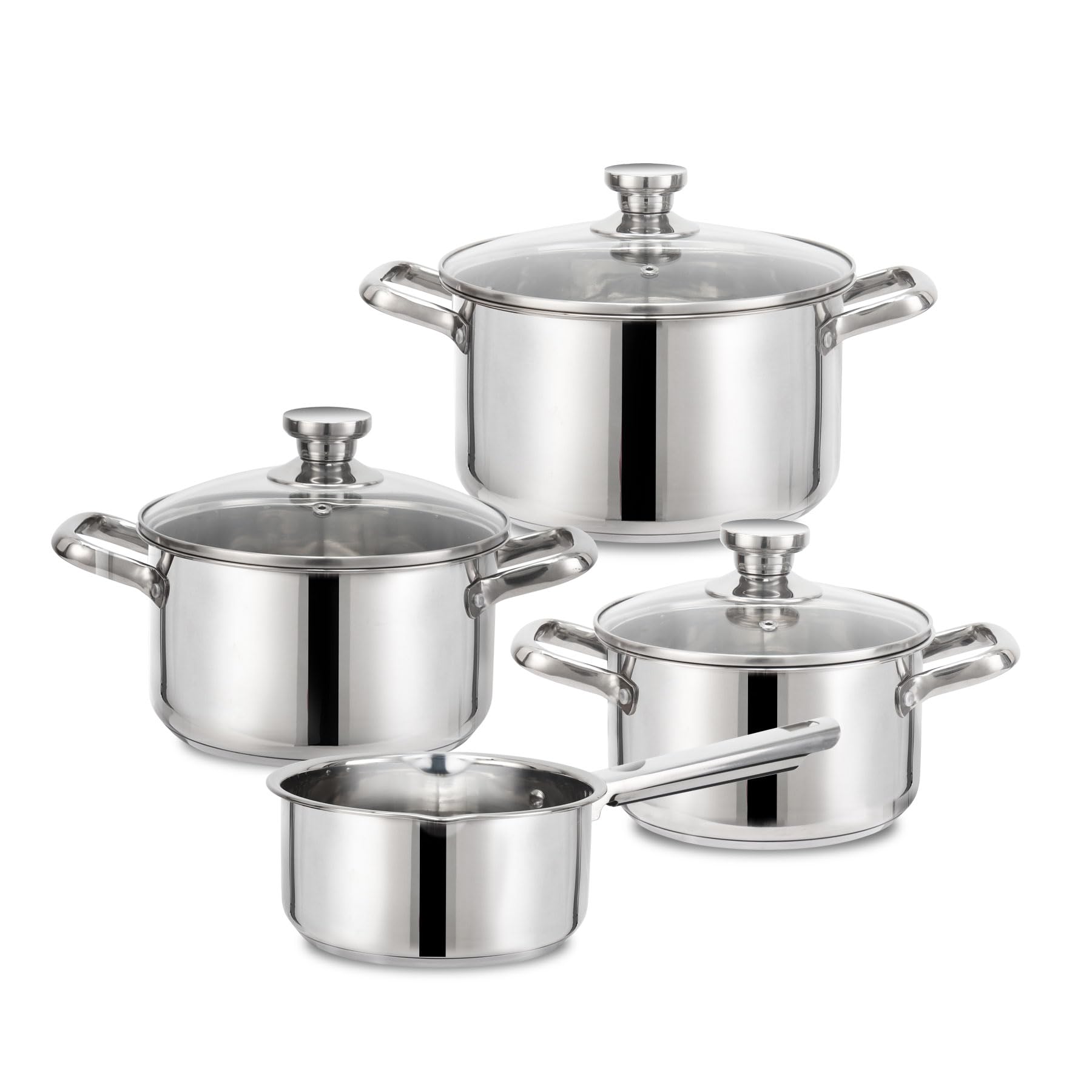 Set Pentole a Induzione 7 Pezzi in Acciaio Inox Lucido