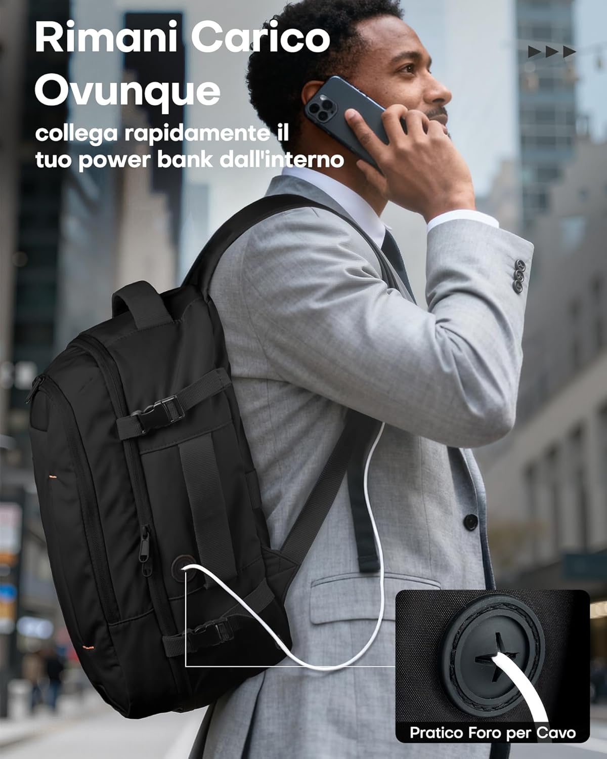 HOTOR Zaino Ryanair 40x20x25 - Bagaglio a Mano Porta PC - immagine 4