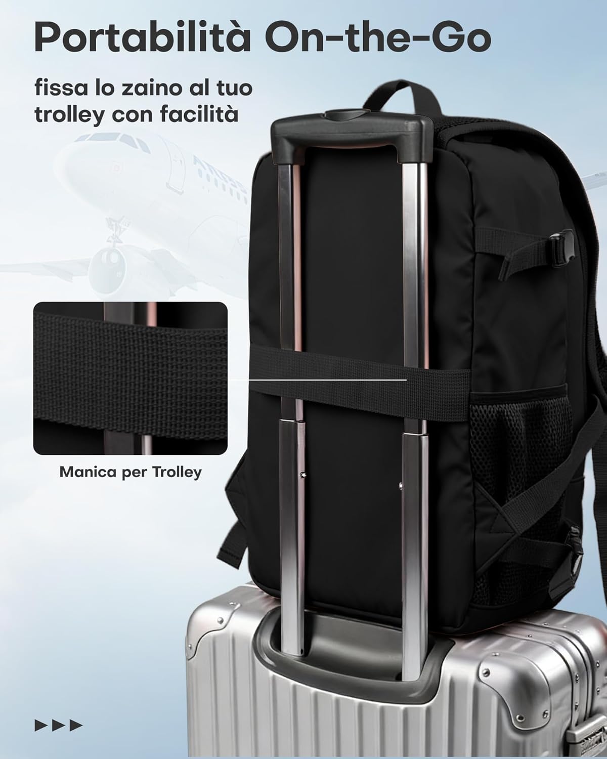 HOTOR Zaino Ryanair 40x20x25 - Bagaglio a Mano Porta PC - immagine 5