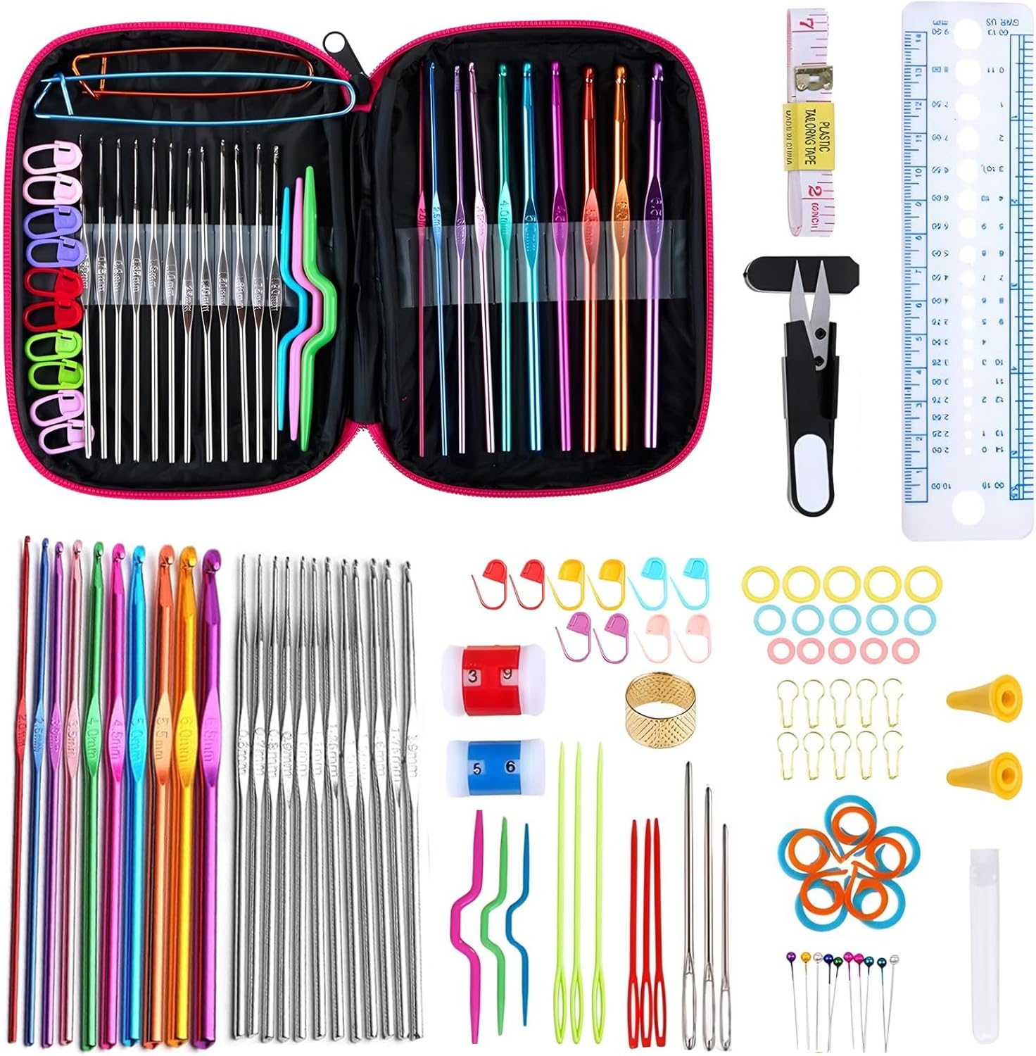 Thinton Set 100 Uncinetti Ergonomici con Custodia - immagine 1