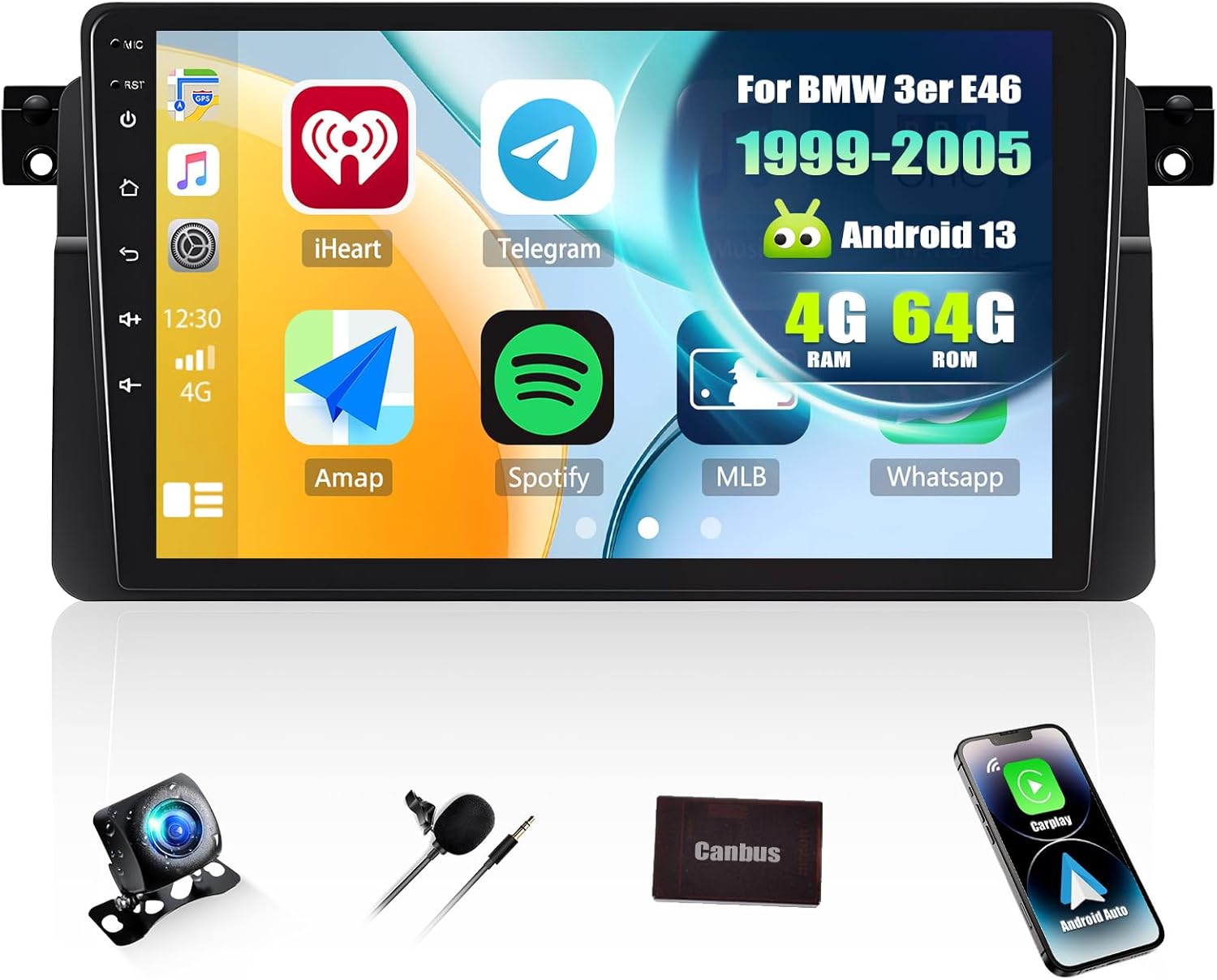 Sixwin Autoradio Android 13 per BMW E46 1999-2005 - immagine 1