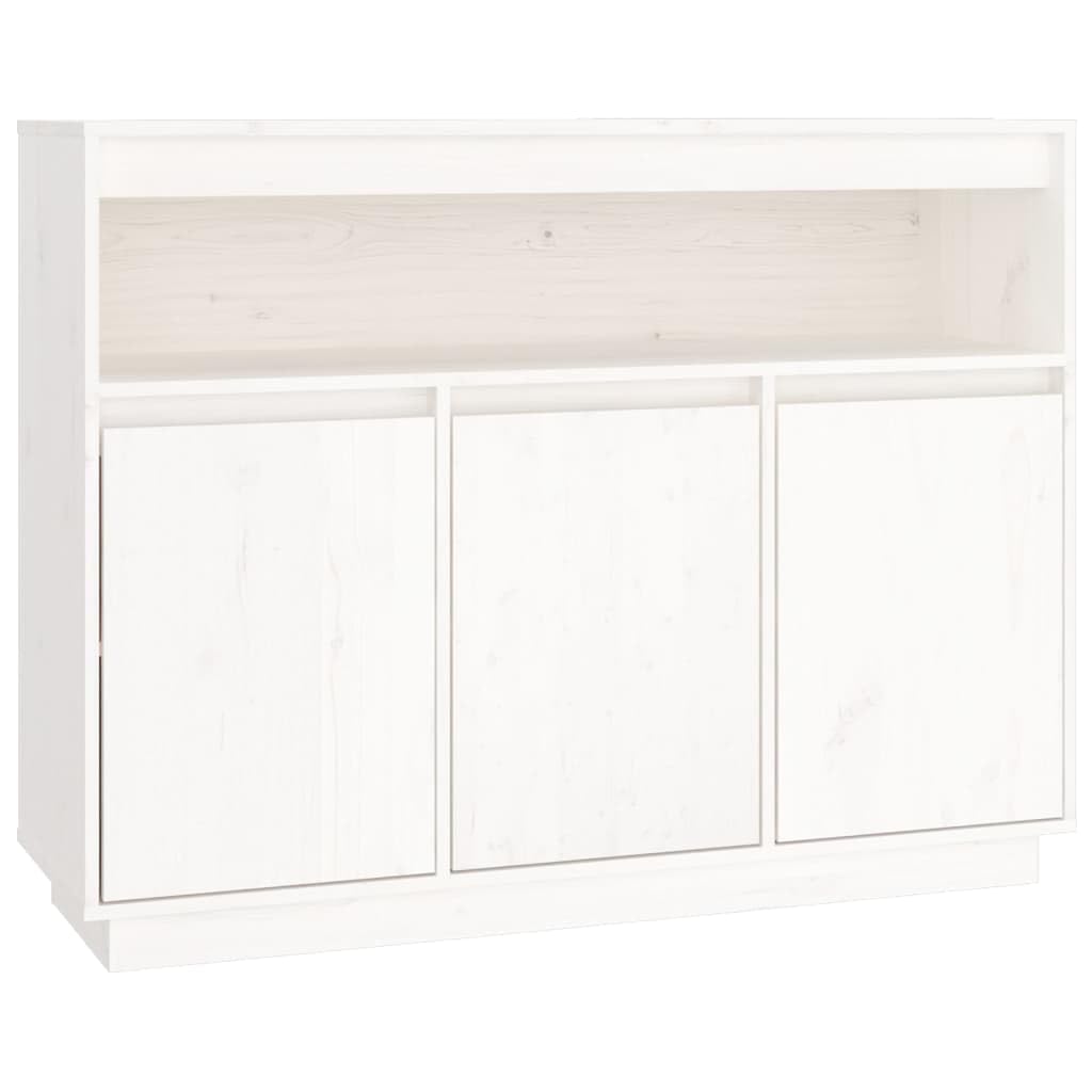 vidaXL Credenza Bianca 104,5x34x80 cm in Legno Massello di Pino