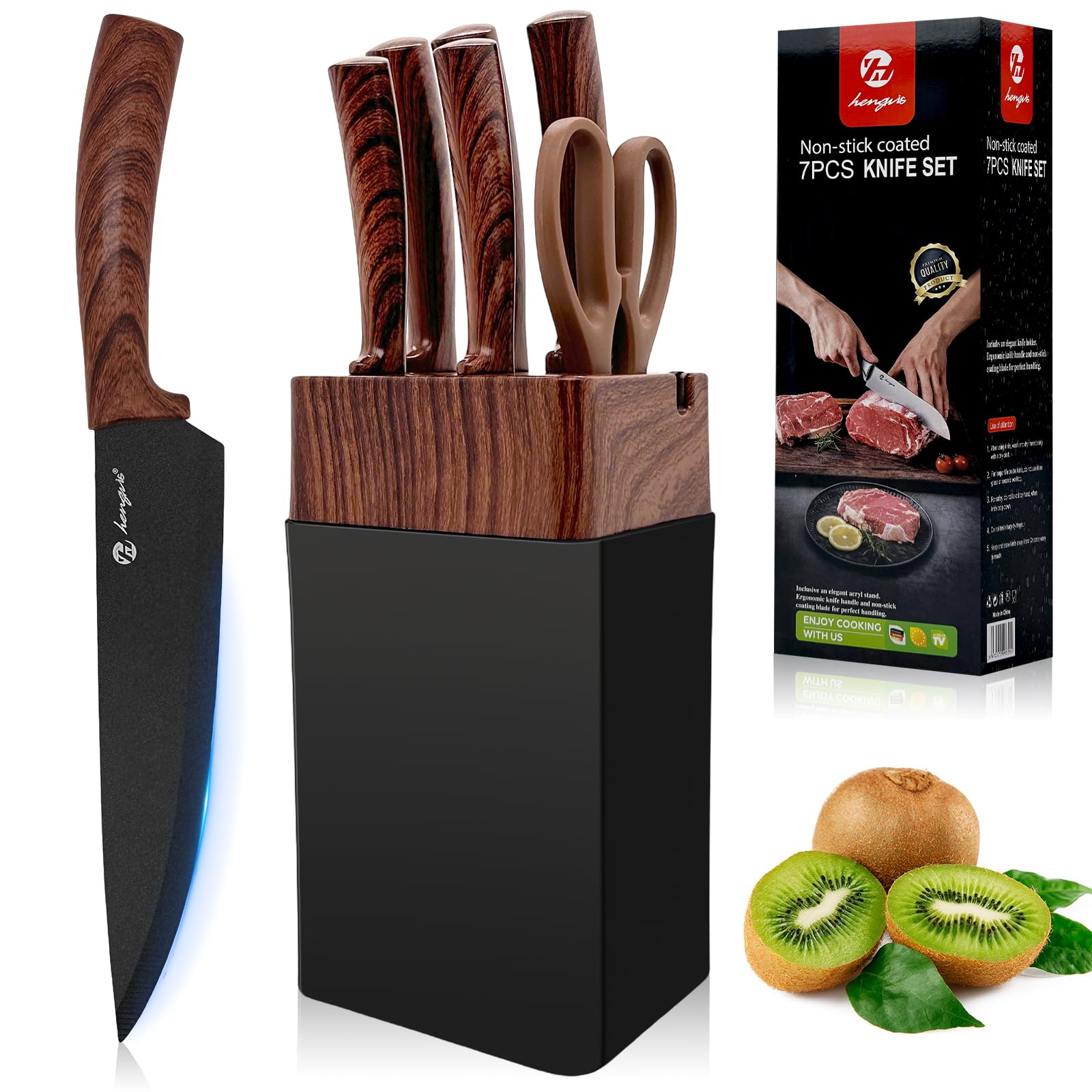 Set Coltelli da Cucina Professionali 7 Pezzi con Blocco