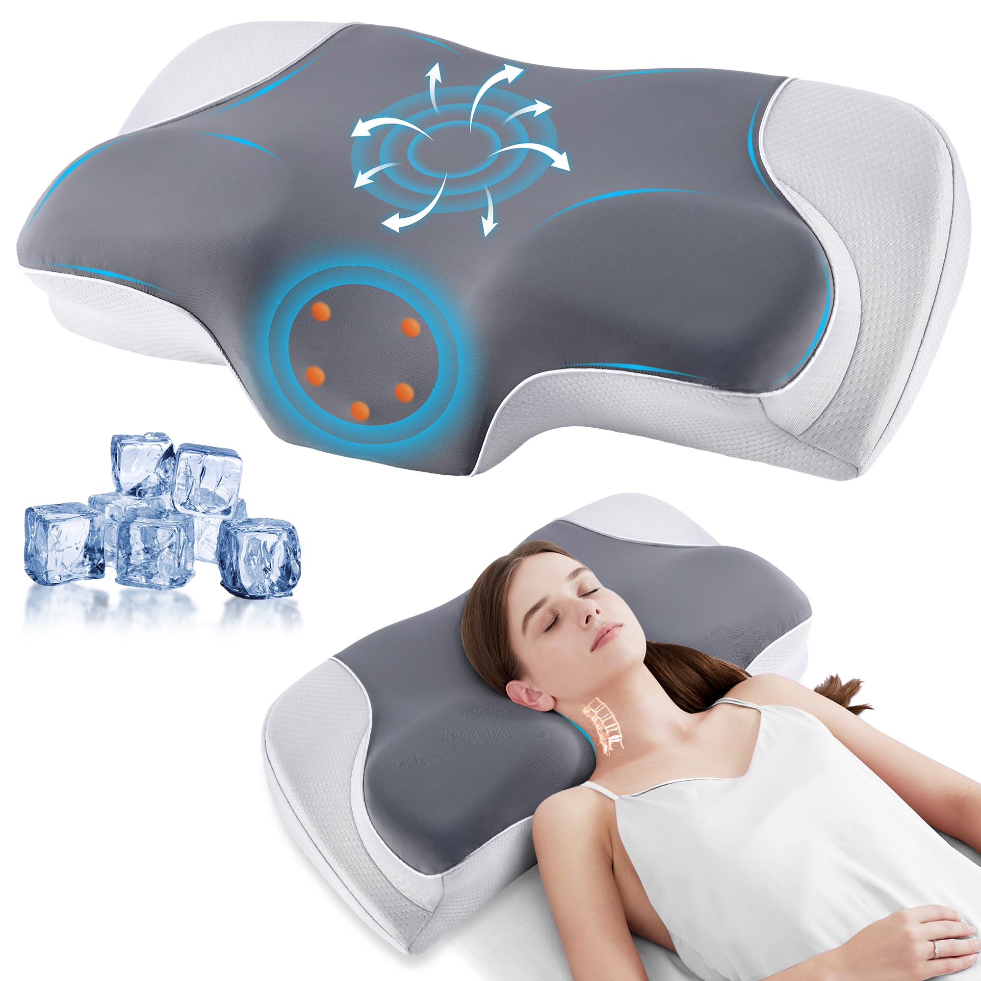 Cuscino Cervicale Ergonomico in Memory Foam Ortopedico