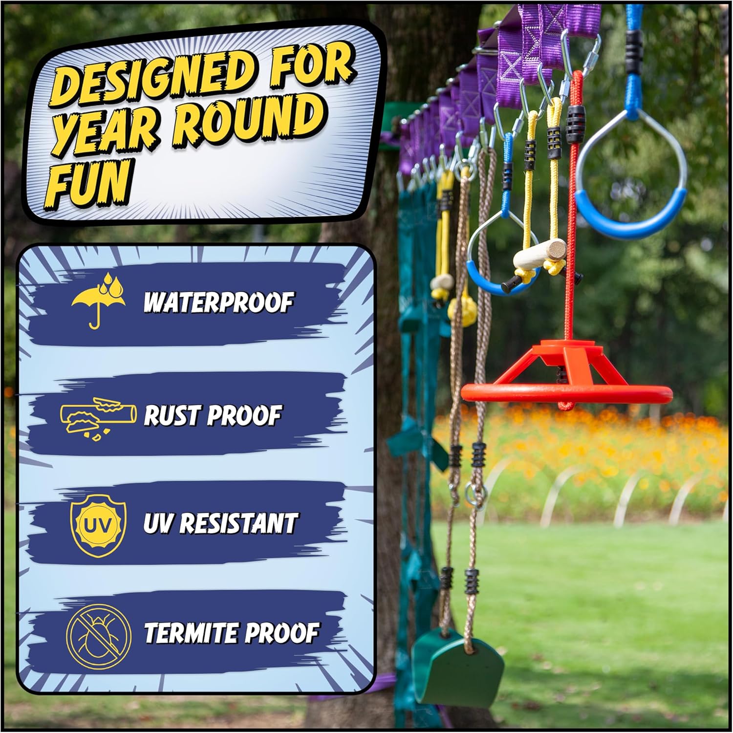 Trailblaze Ninja Line Obstacle Course for Kids - 40' - immagine 7