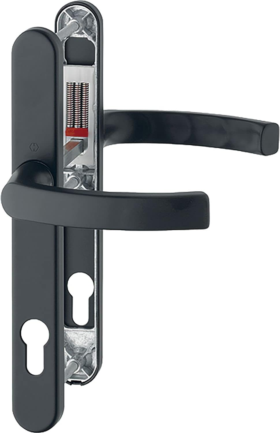 HOPPE Maniglia LIÈGE – su placca stretta 30 mm, 72 – 82, nero