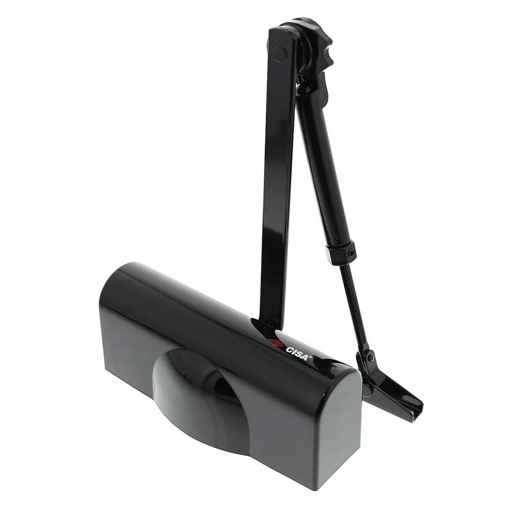 Cisa 1C141603044 Chiudiporta Smart Plus 2 con Arresto, Nero