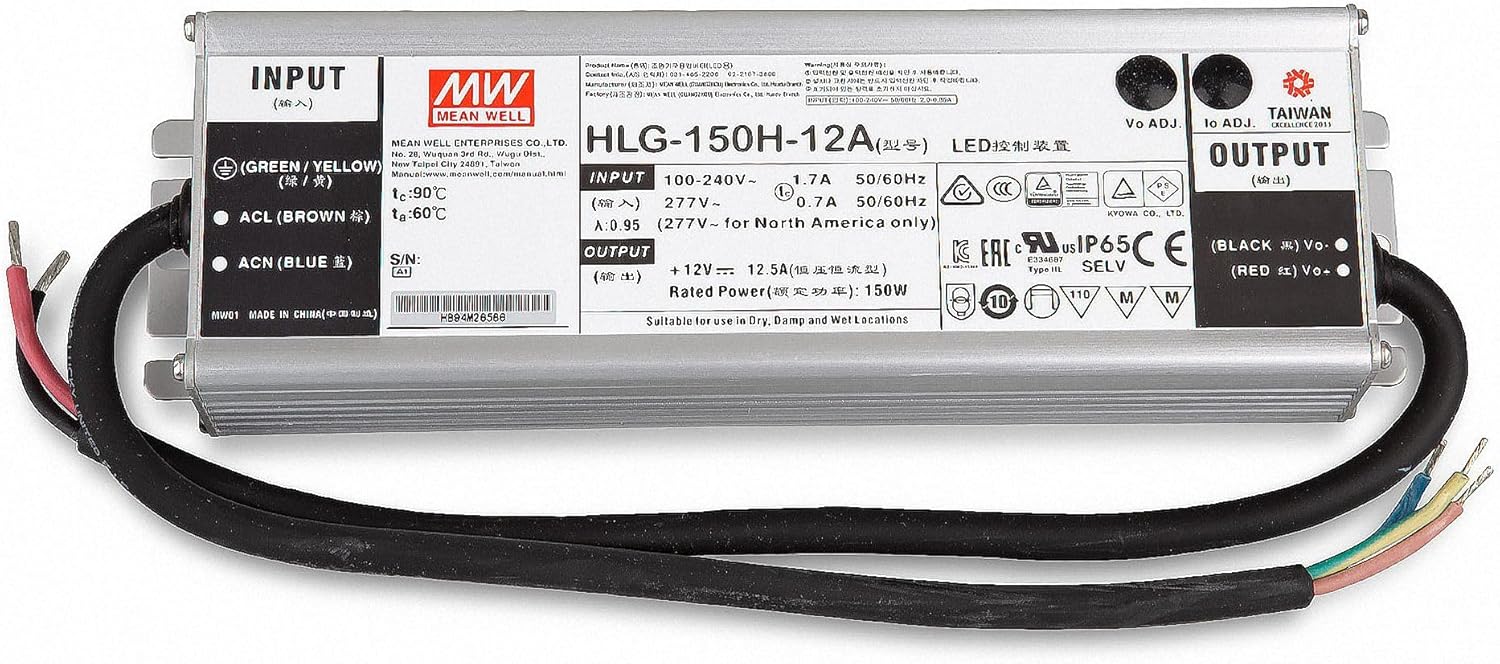 Mean Well HLG-150H-12A Trasformatore LED 12V/DC/150W