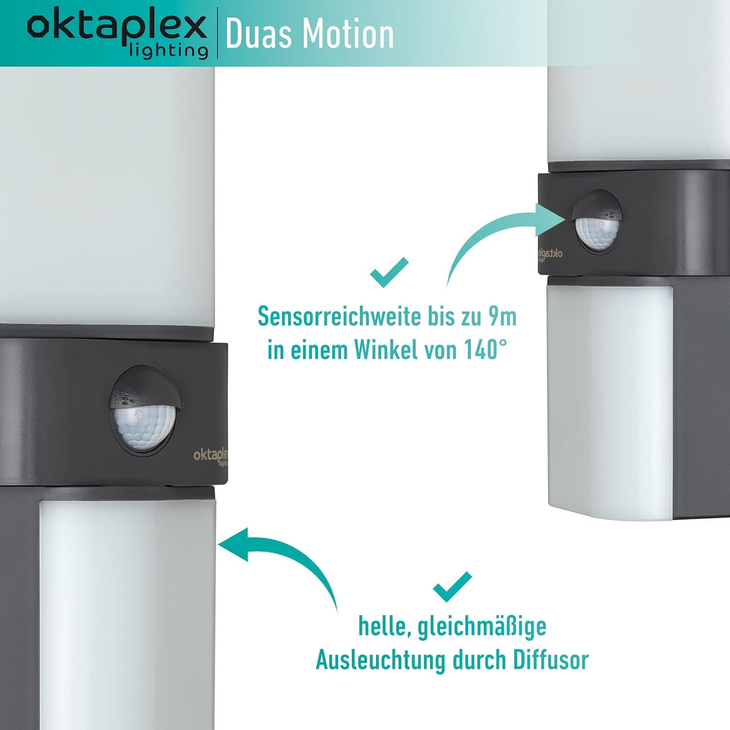 Oktaplex Lighting Lampada Esterno con Sensore 20W - immagine 4