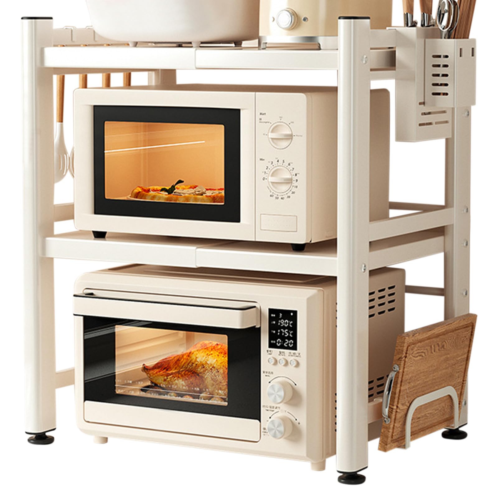 Mensola Espandibile per Microonde 2 Strati, Bianca