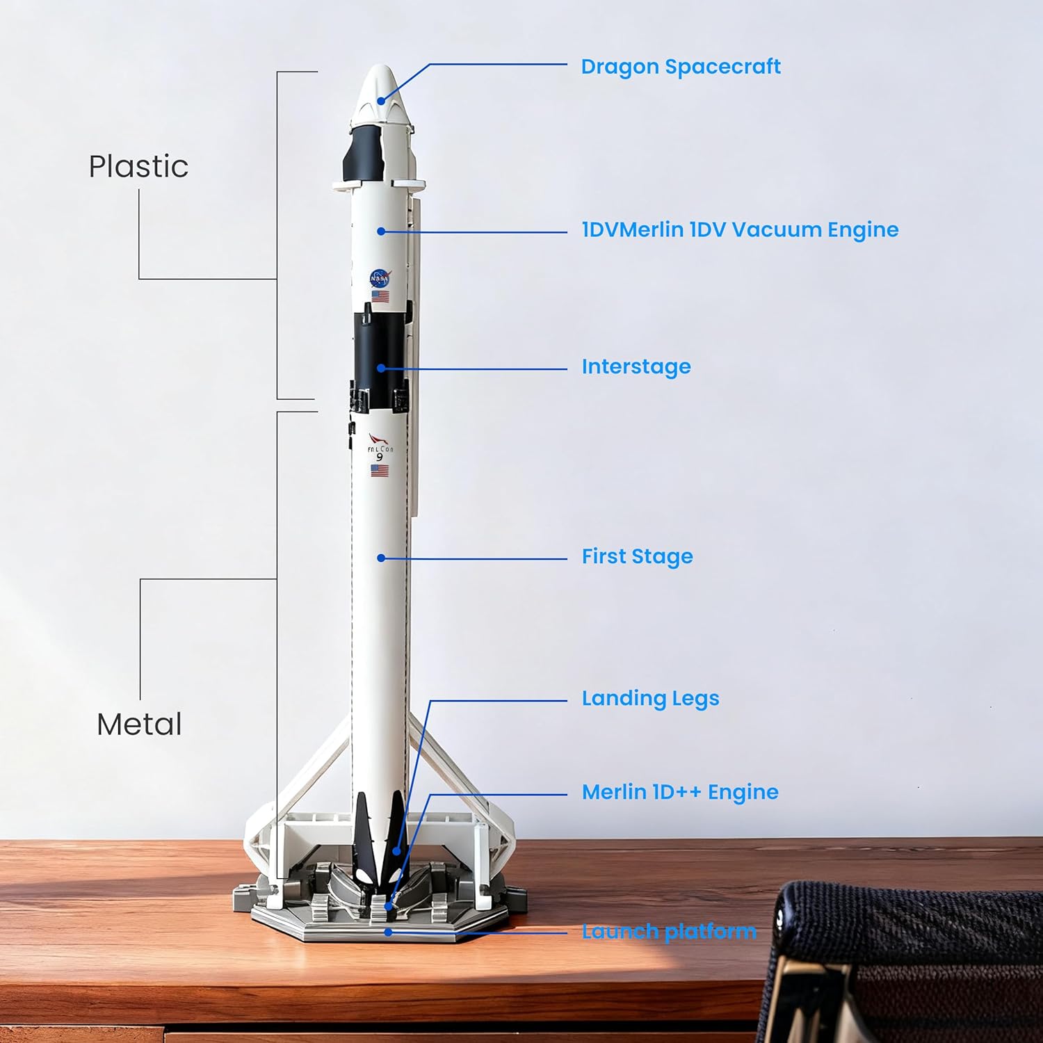 Qiyumoke 1/200 - Kit Modellino Razzo Falcon 9 (29cm) - immagine 6