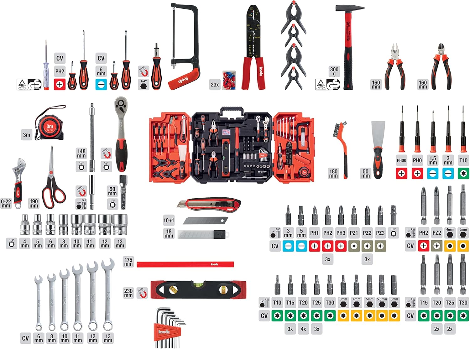 Kwb Cassetta Attrezzi 125 Pezzi in Plastica Robusta - immagine 4