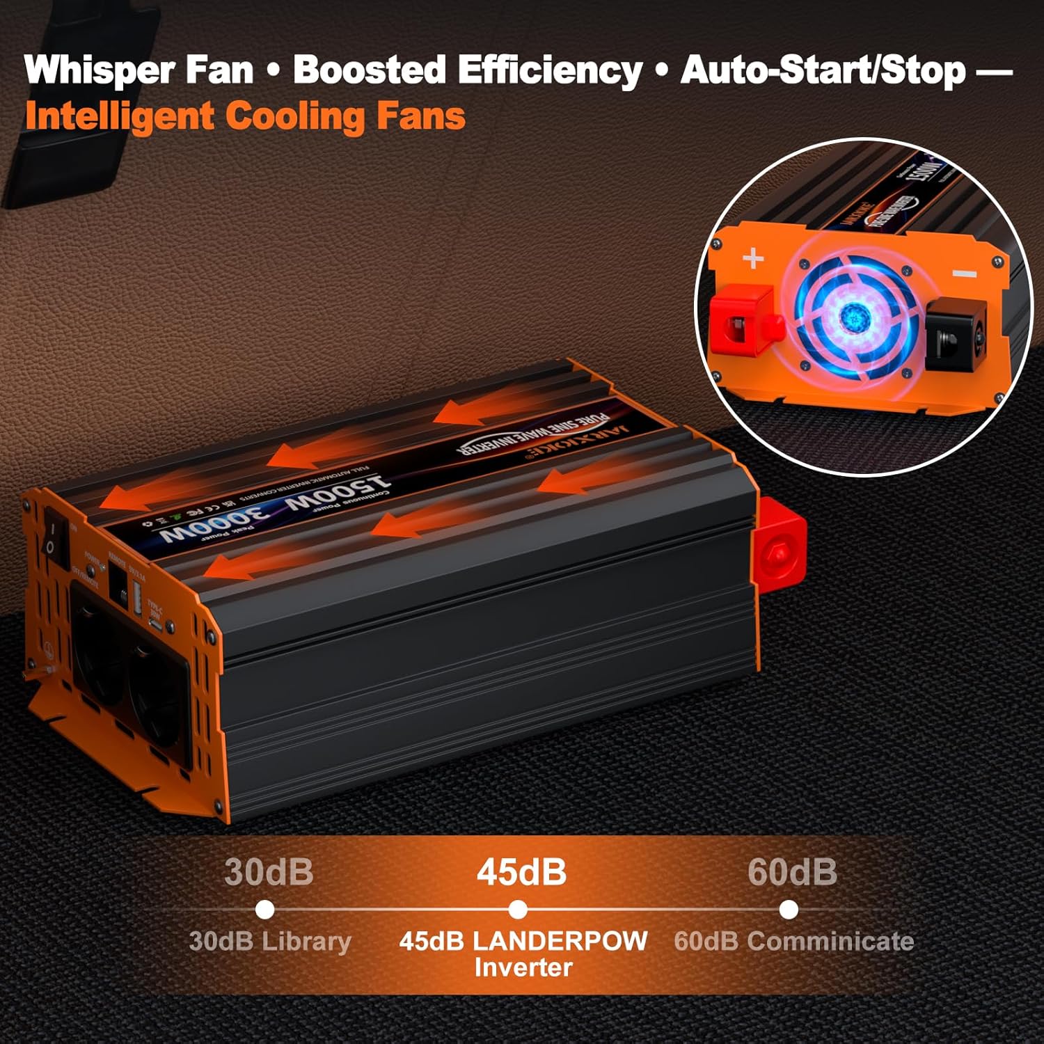 Inverter Sinusoidale Puro 1500W 12V-230V con Telecomando - immagine 4